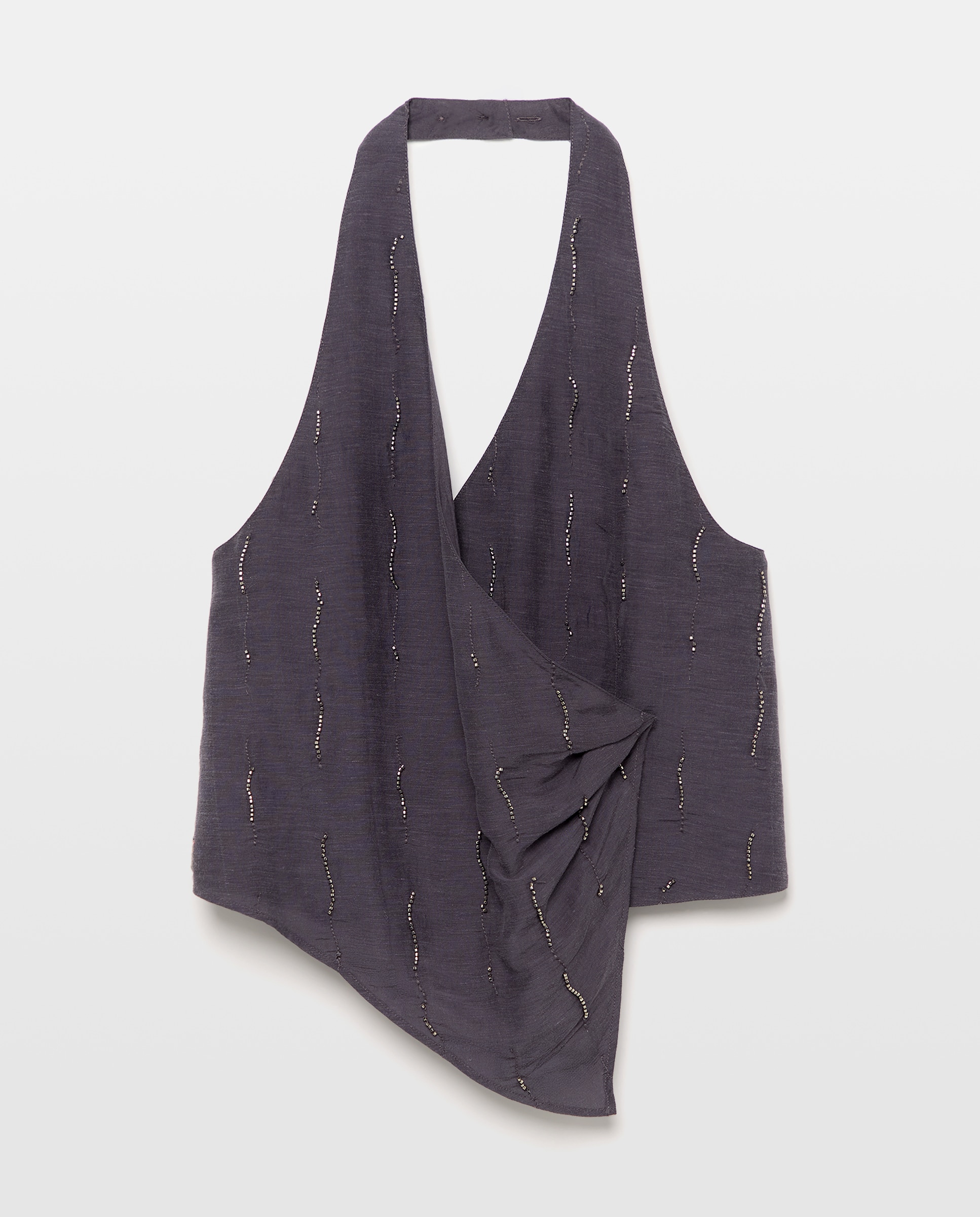 Blusa sem Mangas com Gola Halter 830 Antracite-5