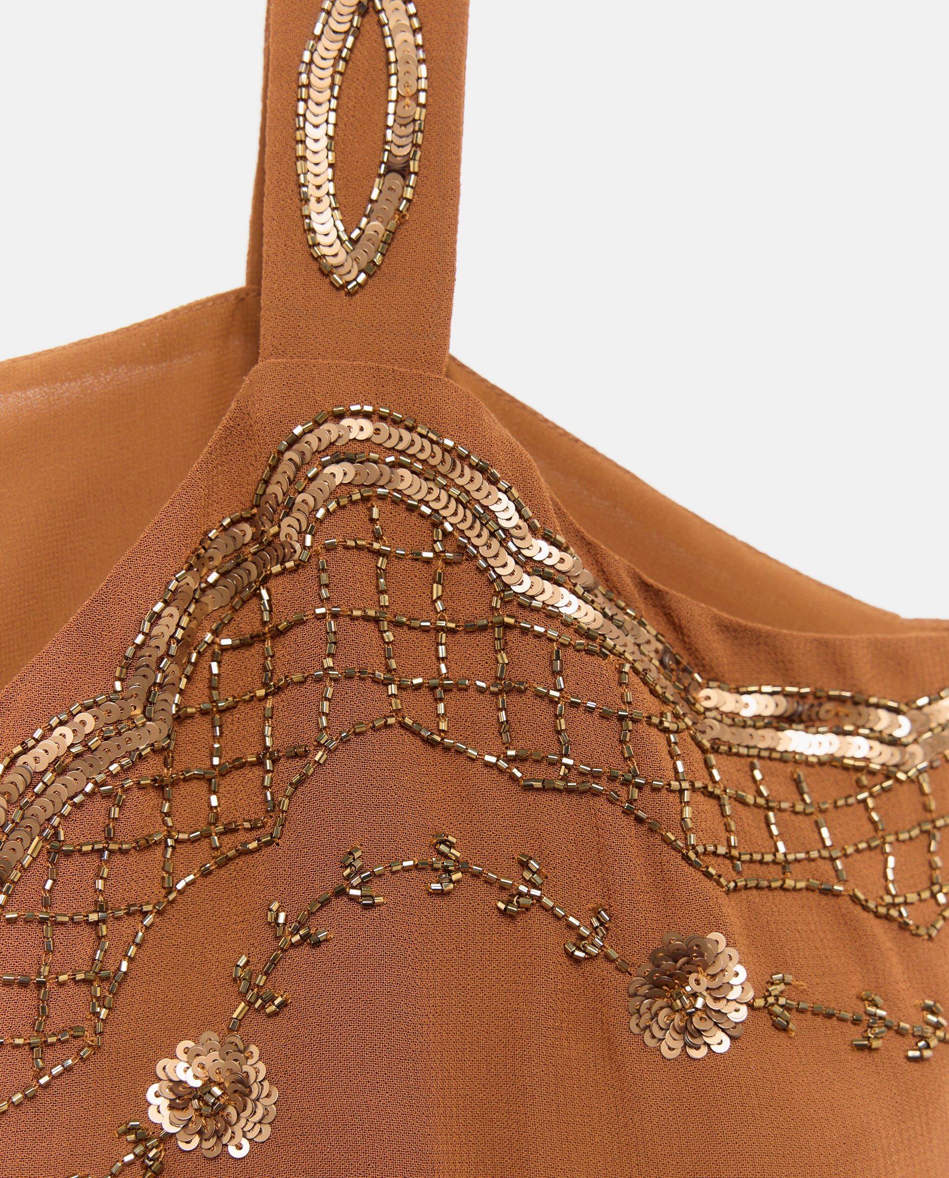 Blusa sem Mangas com Lantejoulas 770 Terracota-6