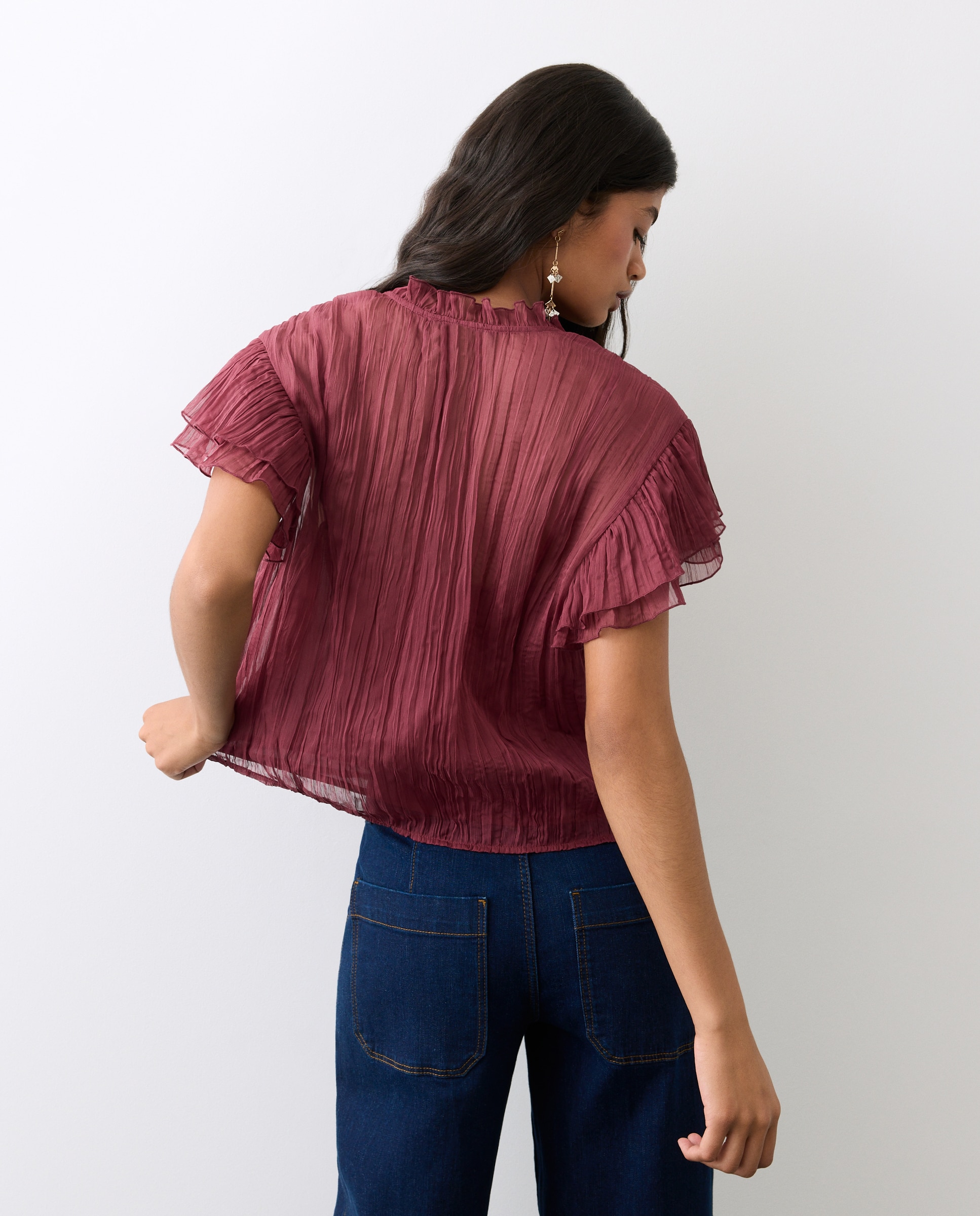 Blusa sem Mangas com Laço na Gola 200 Rosa-3