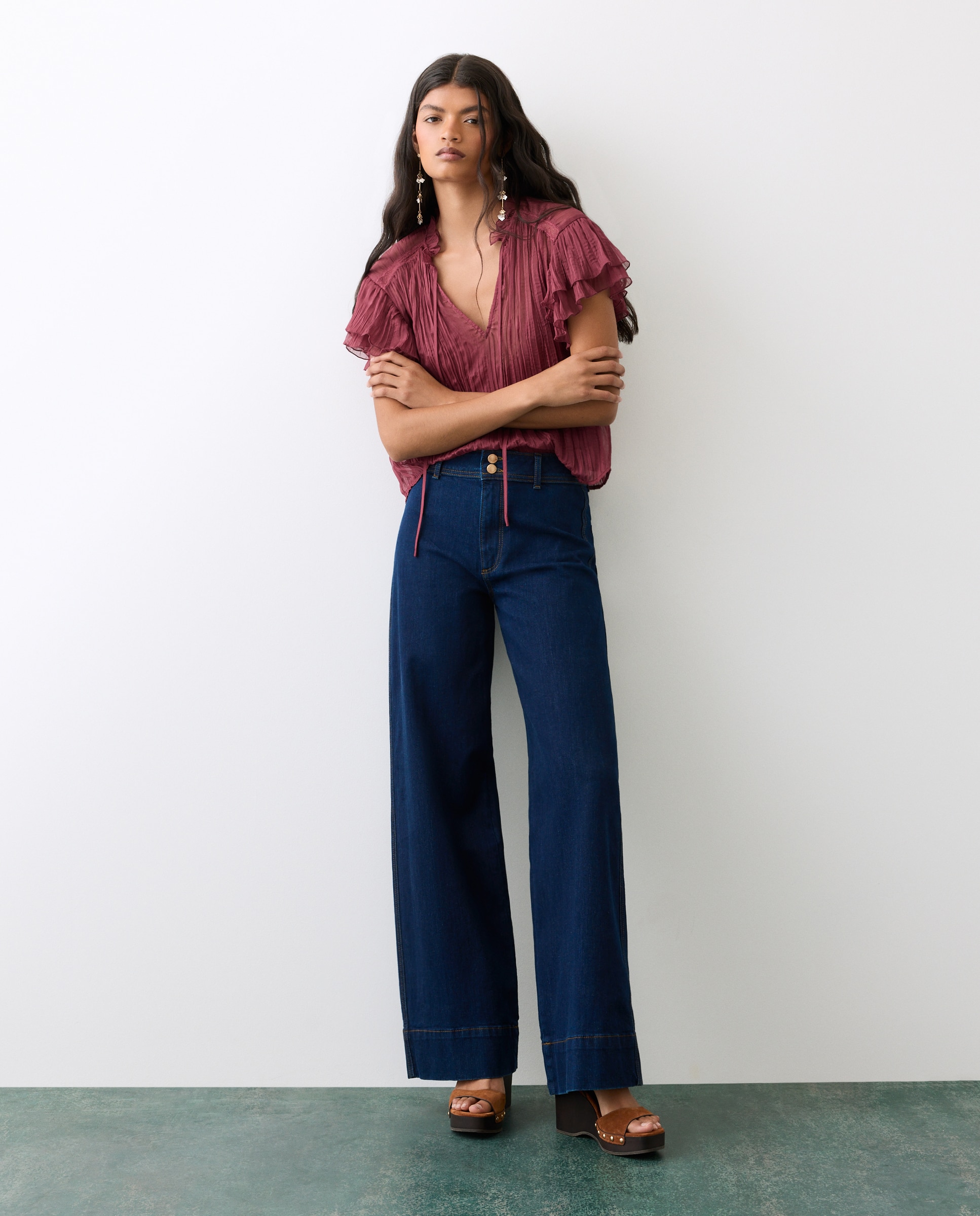 Blusa sem Mangas com Laço na Gola 200 Rosa-4