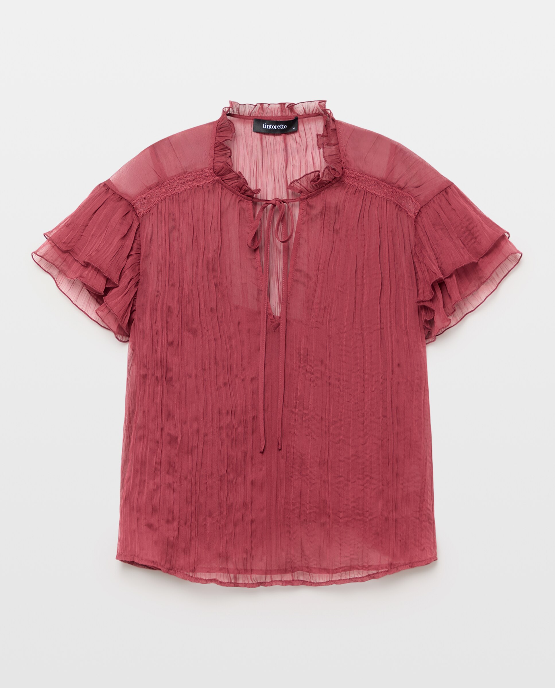 Blusa sem Mangas com Laço na Gola 200 Rosa-5