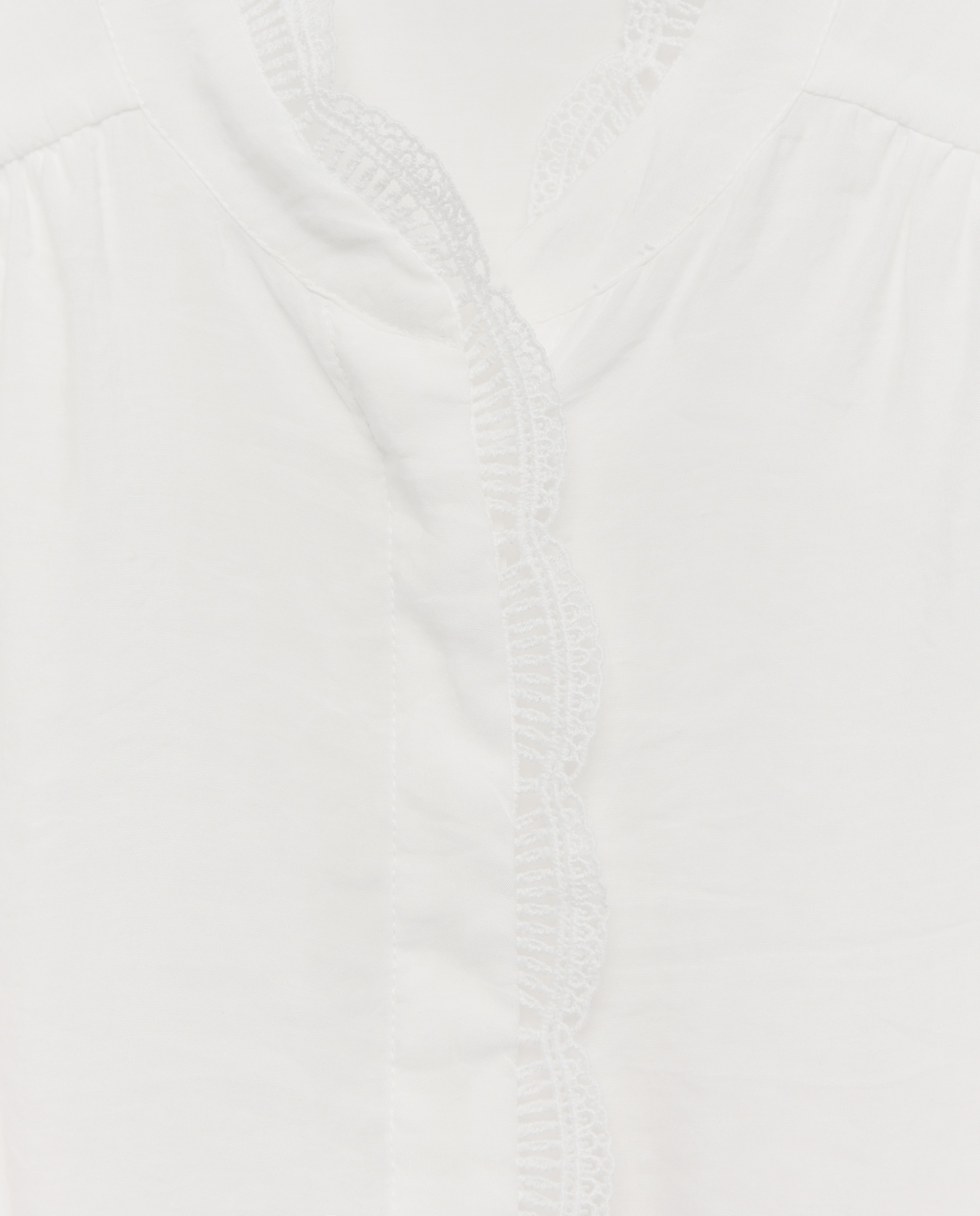 Blusa manga larga encaje ondas cuello de mujer - Tintoretto - Blanco roto Blanco roto-6