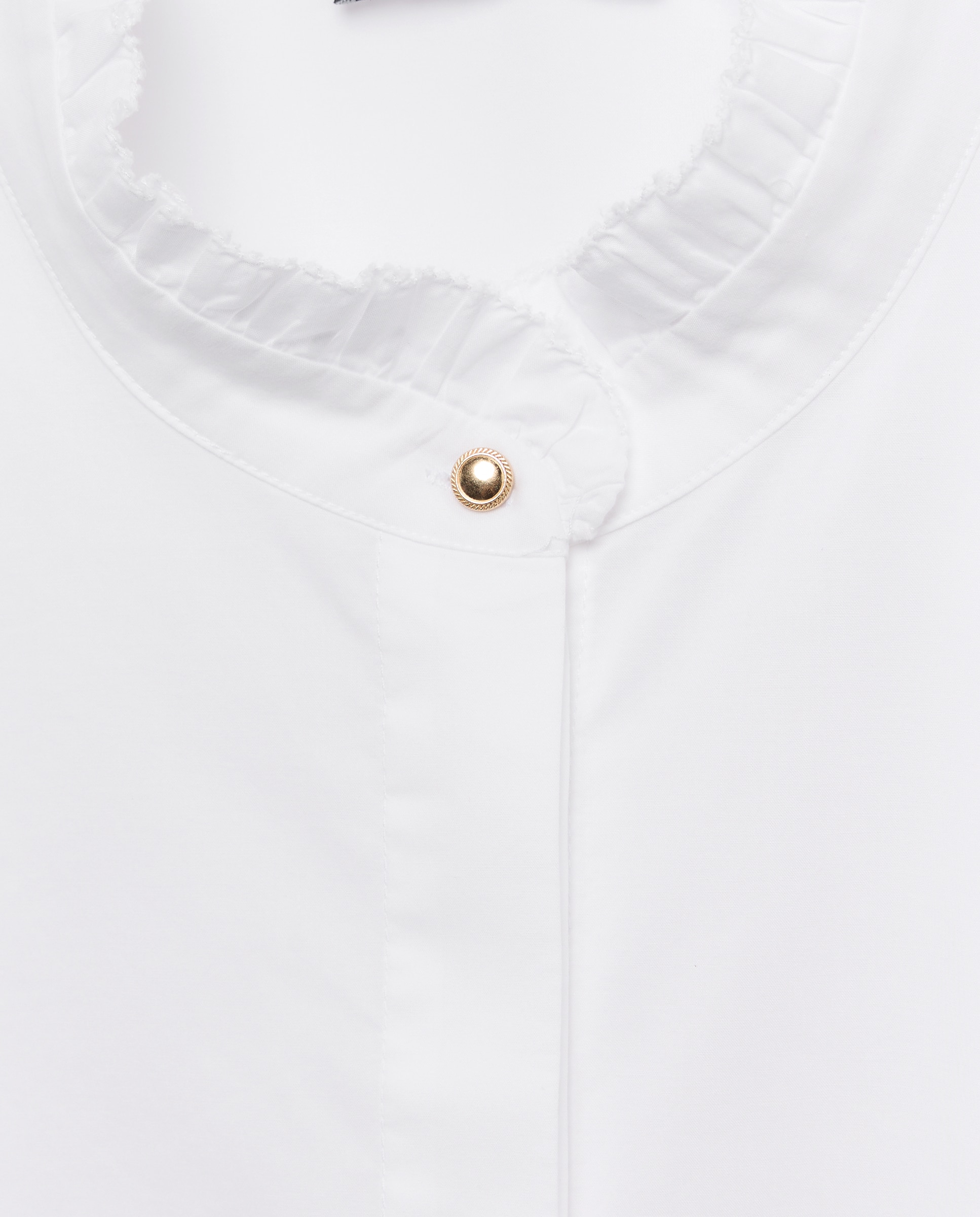 Blusa popelín manga larga con volante de mujer - Tintoretto - Blanco Blanco-5