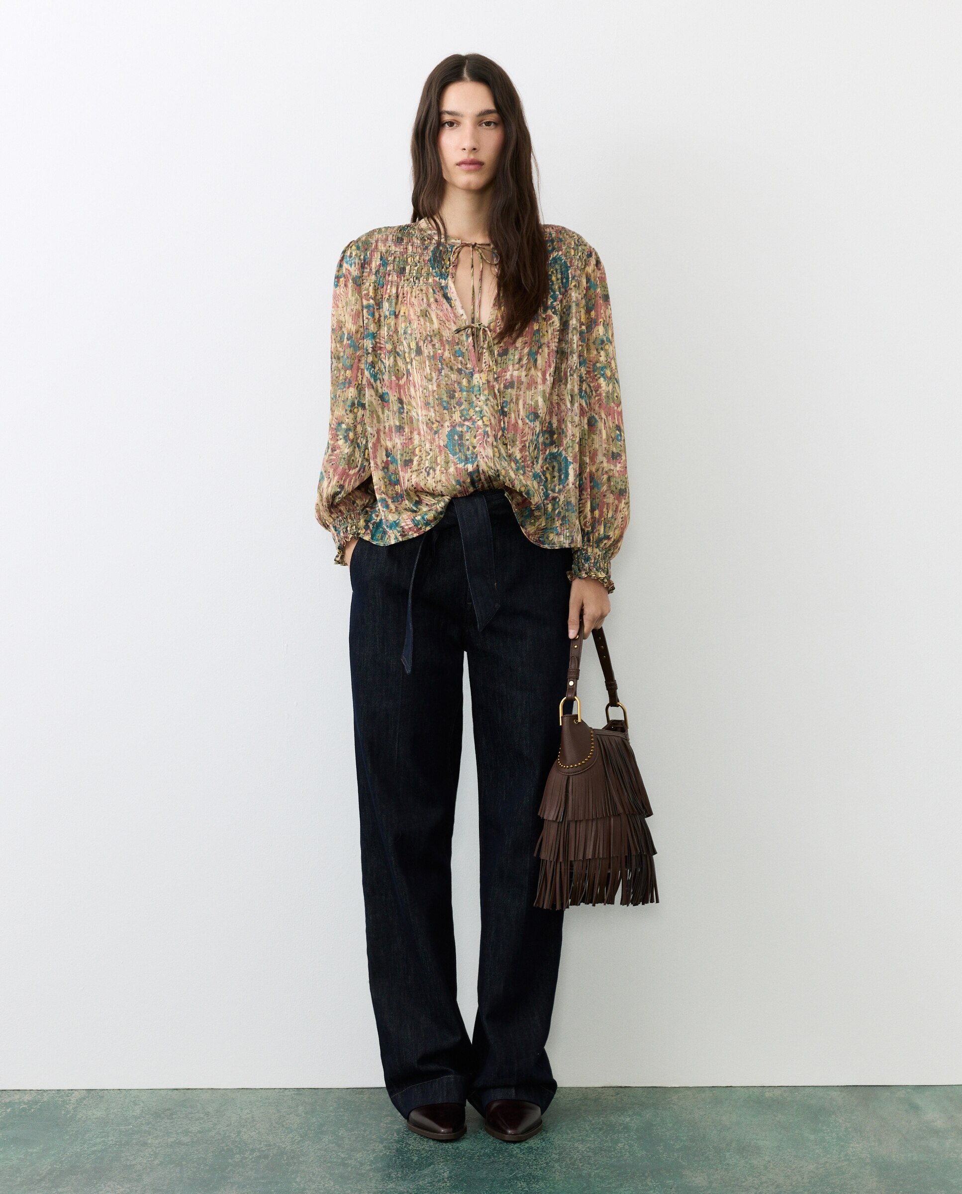 Blusa estampada con lazo de mujer - Tintoretto - Verde Verde-2