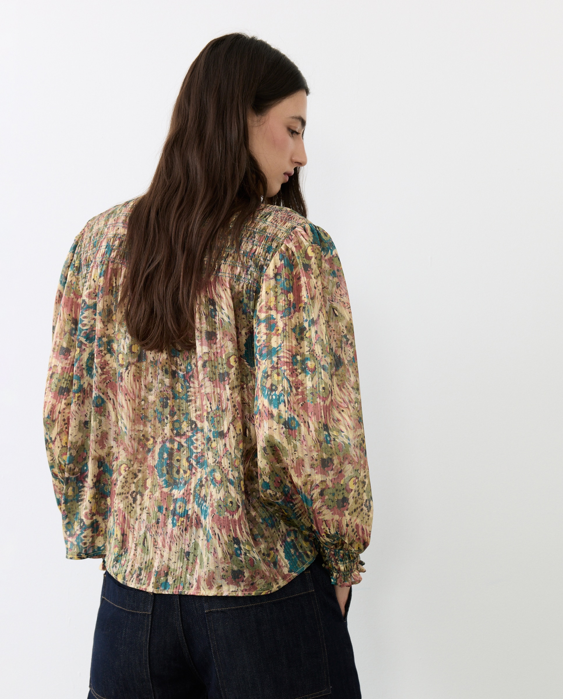 Blusa estampada con lazo de mujer - Tintoretto - Verde Verde-3