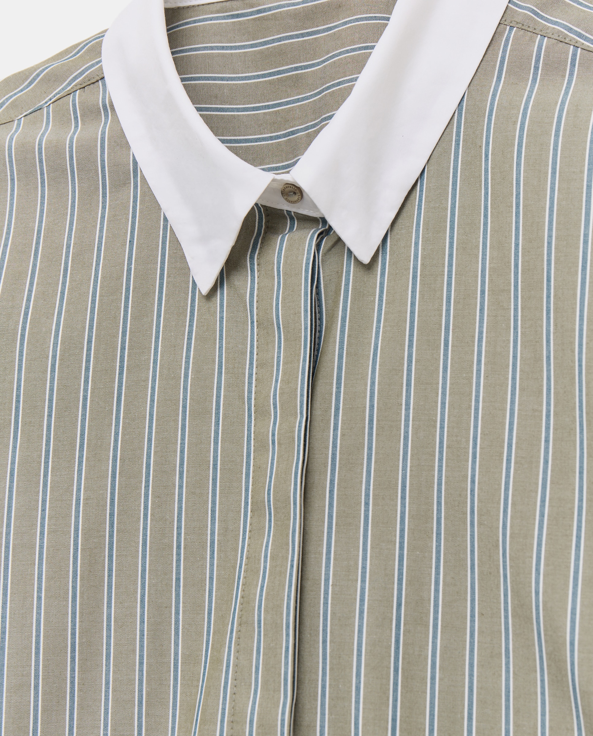 Imagen 5 de Blusa de manga larga de rayas con cuello a contraste - Tintoretto - Verde Verde