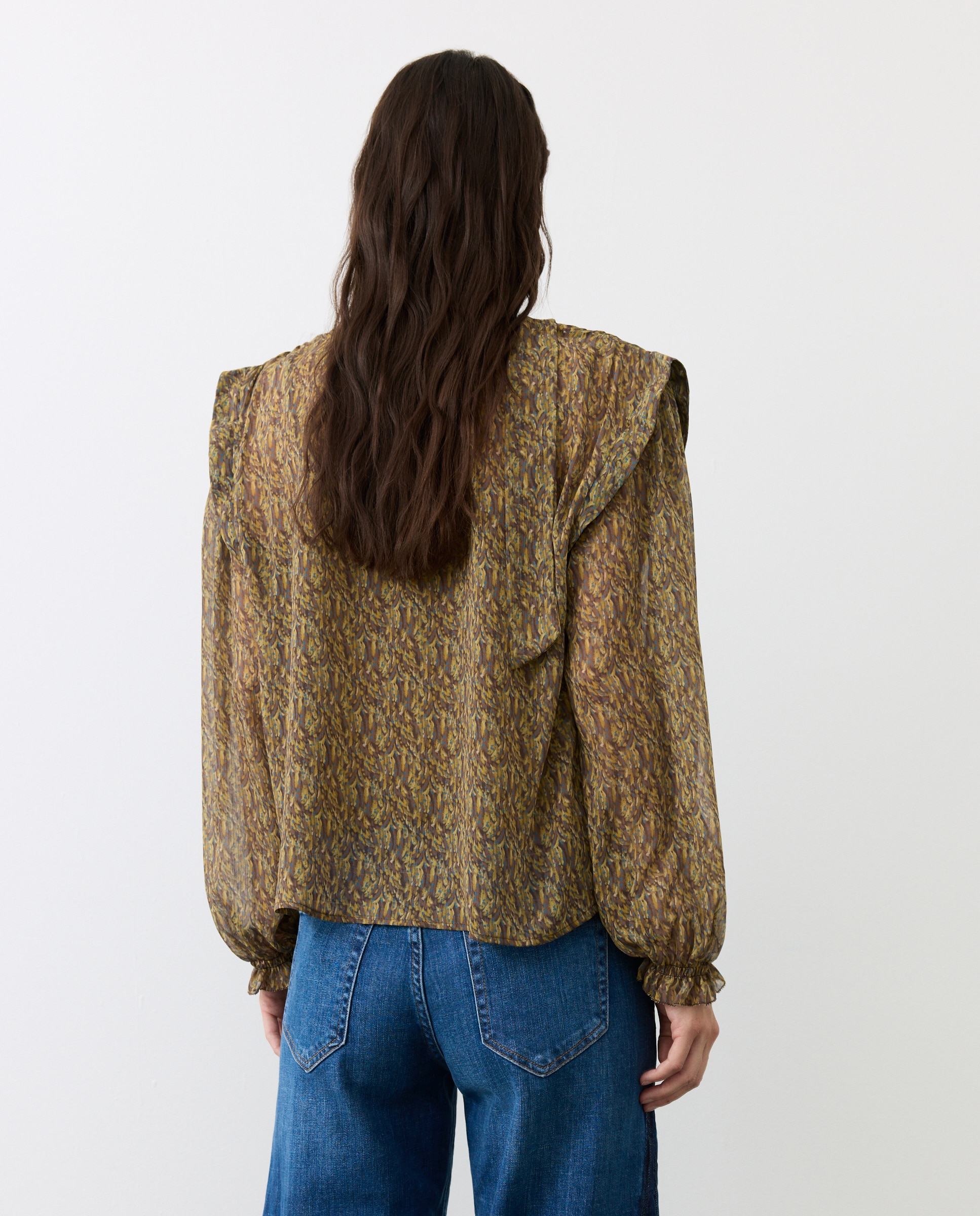 Blusa Estampada com Folho Verde-3