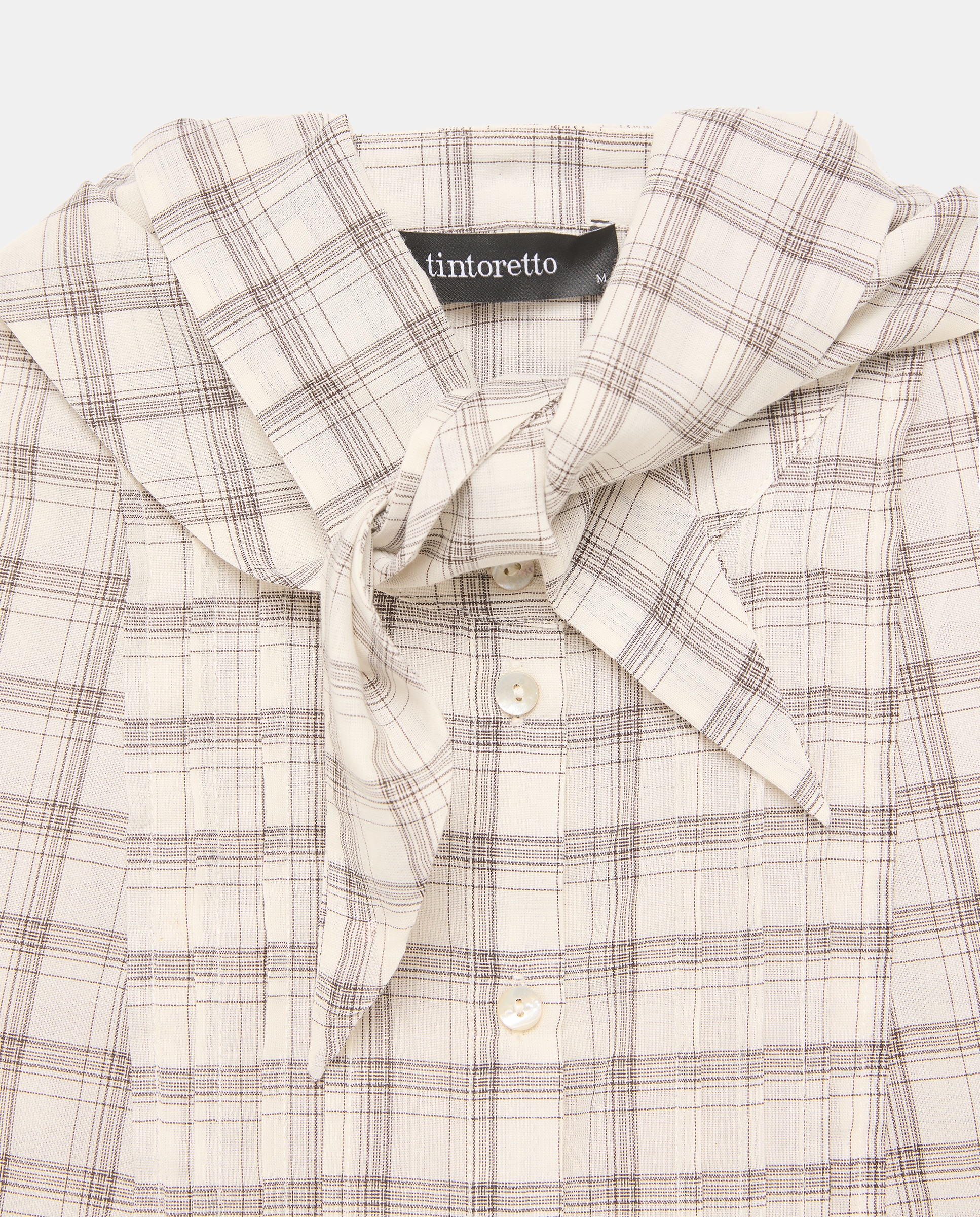 Blusa de mujer cuadros pañuelo - Tintoretto - Blanco Blanco-5