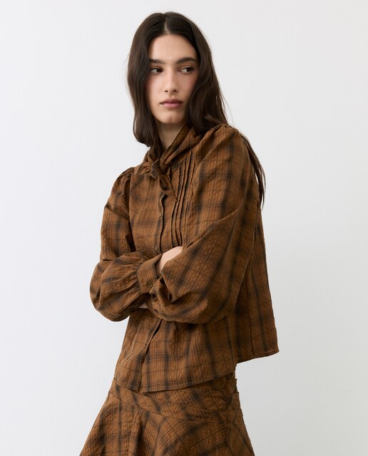 Blusa de mujer cuadros pañuelo
