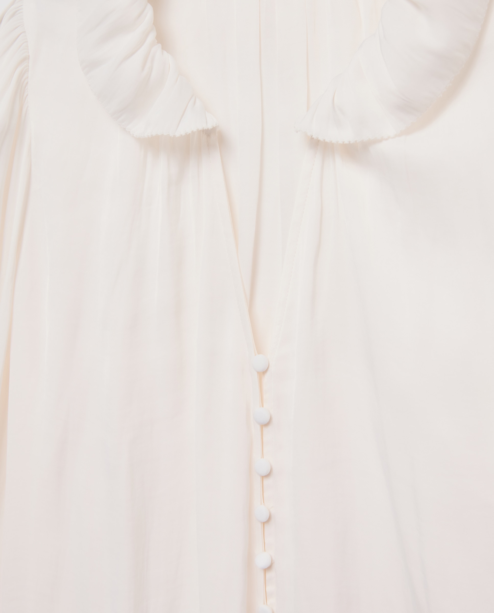 Blusa manga larga satinada cuello volante - Tintoretto - 120 Crudo 120 Crudo-5