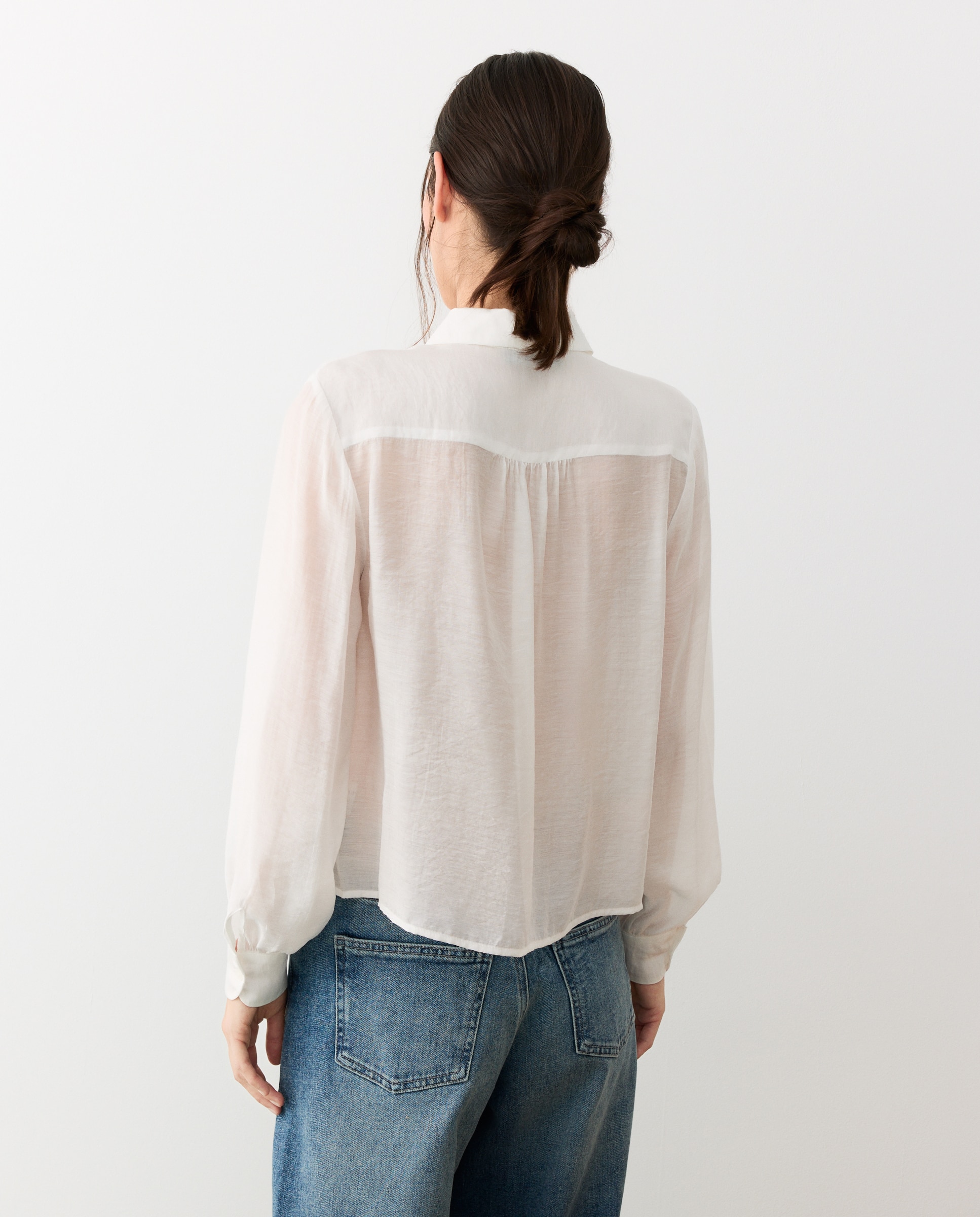 Blusa de mujer botón joya - Tintoretto - Blanco roto Blanco roto-3