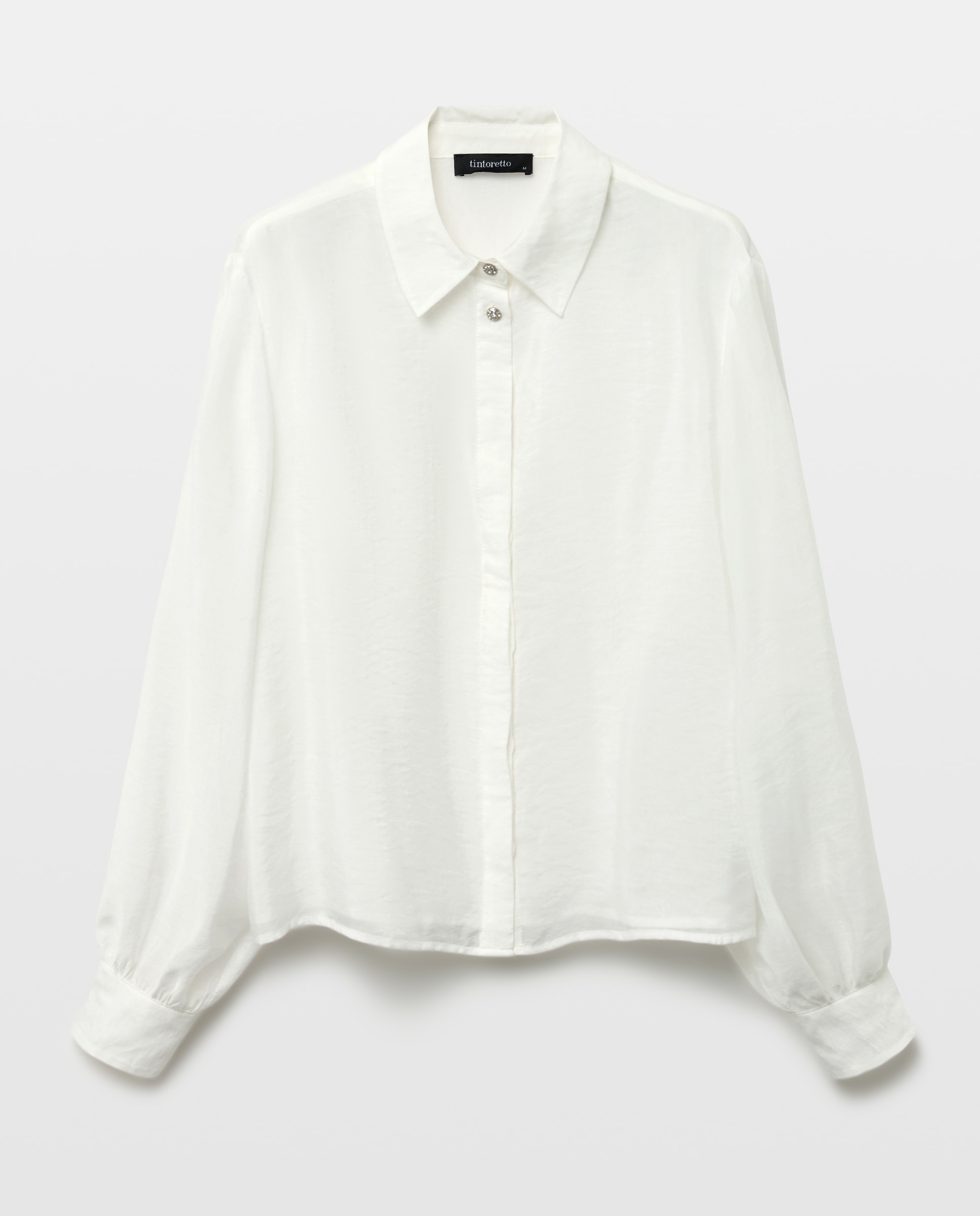 Blusa de mujer botón joya - Tintoretto - Blanco roto Blanco roto-4