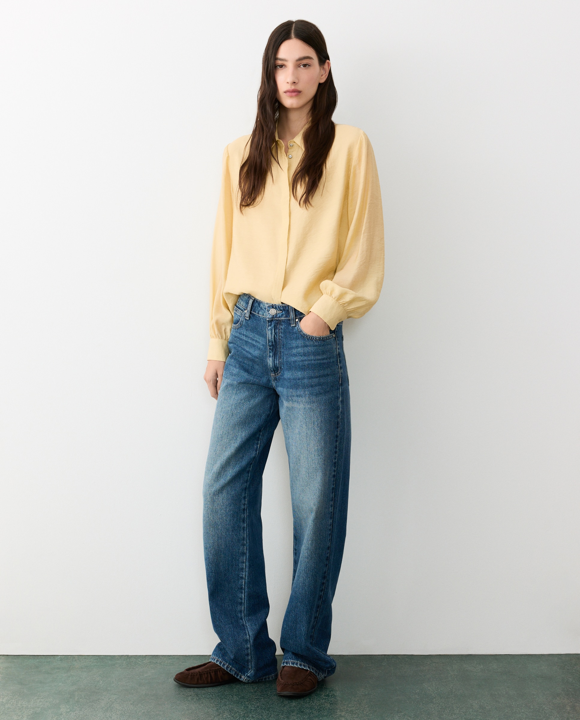 Blusa de mujer botón joya - Tintoretto - 300 Amarillo 300 Amarillo-2