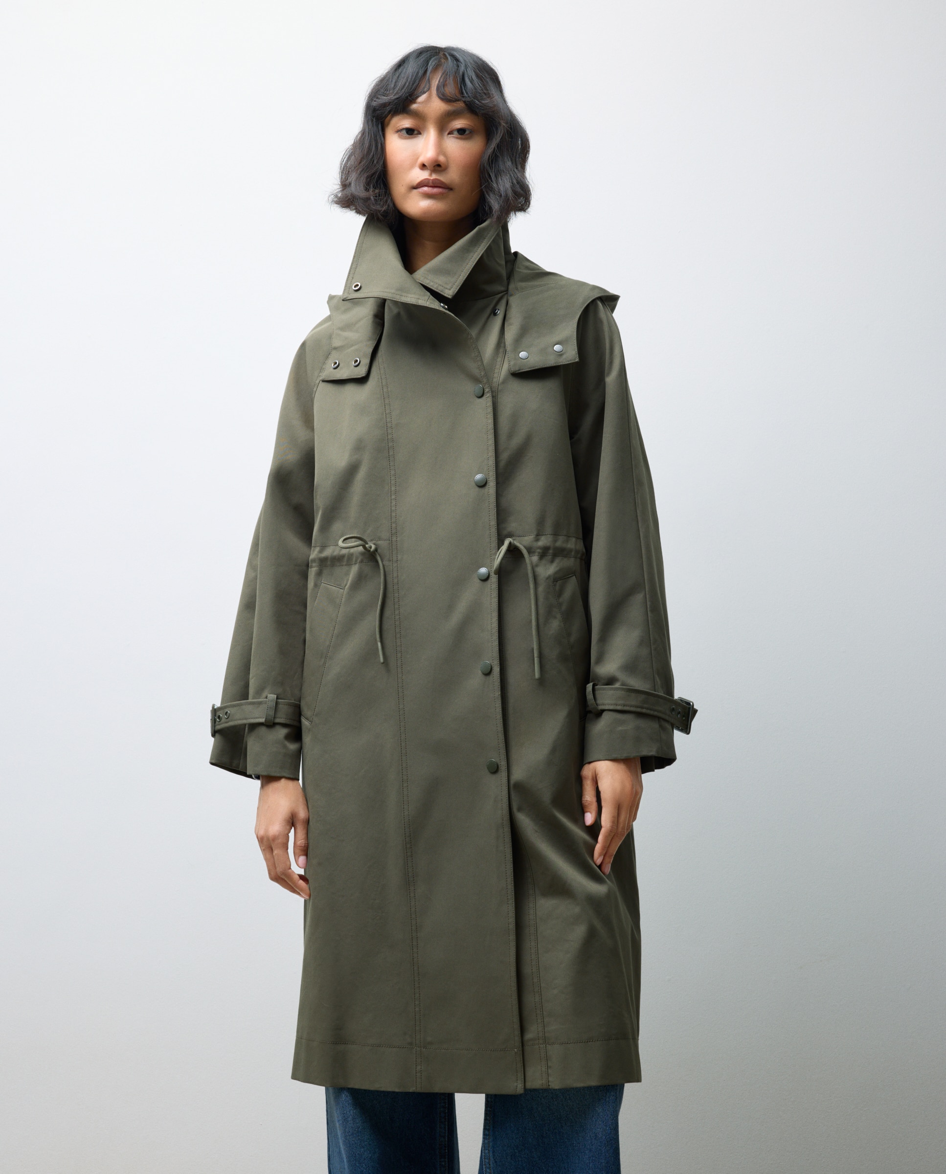 Impermeável Comprido Liso 530 Verde Escuro-1