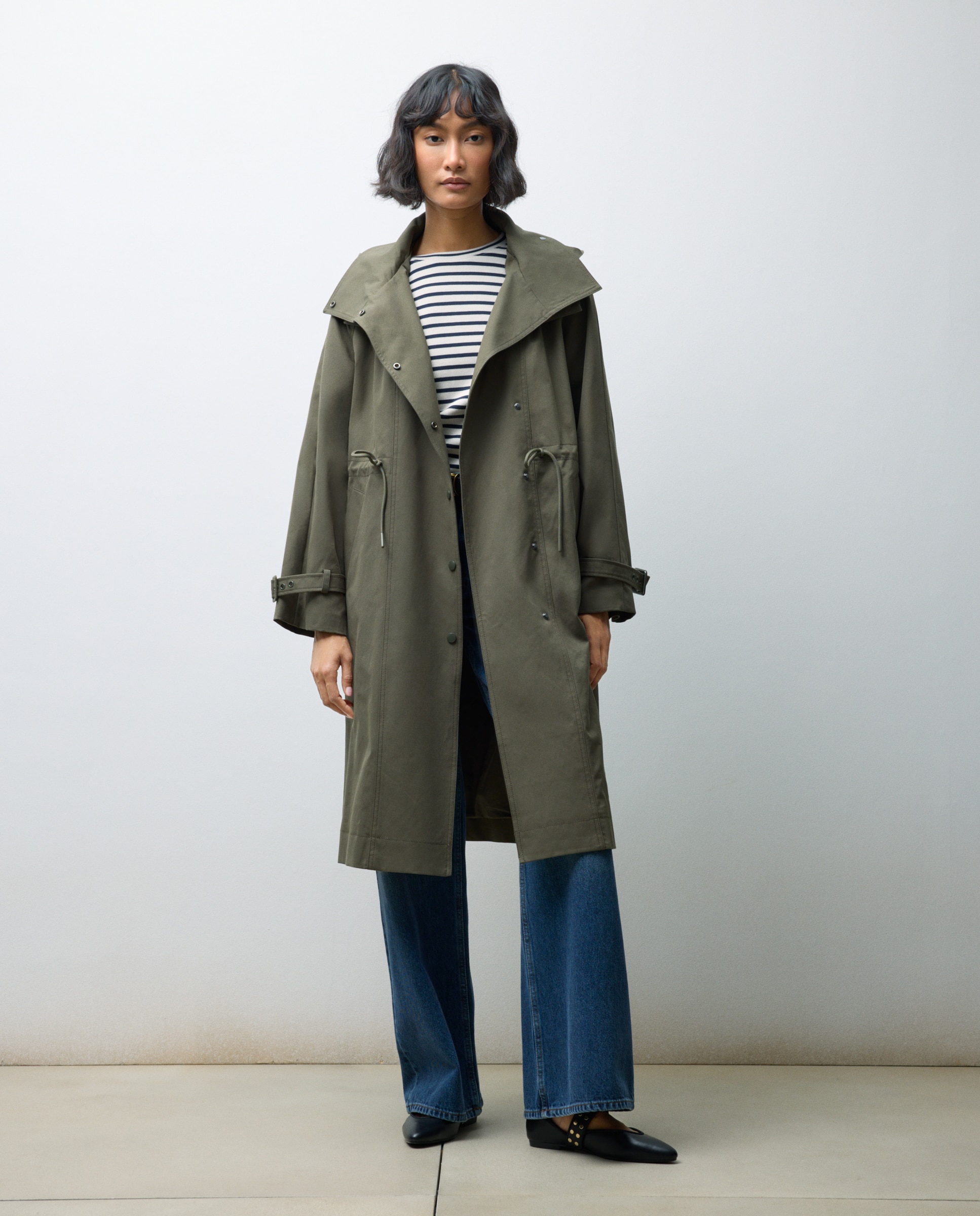 Impermeável Comprido Liso 530 Verde Escuro-2