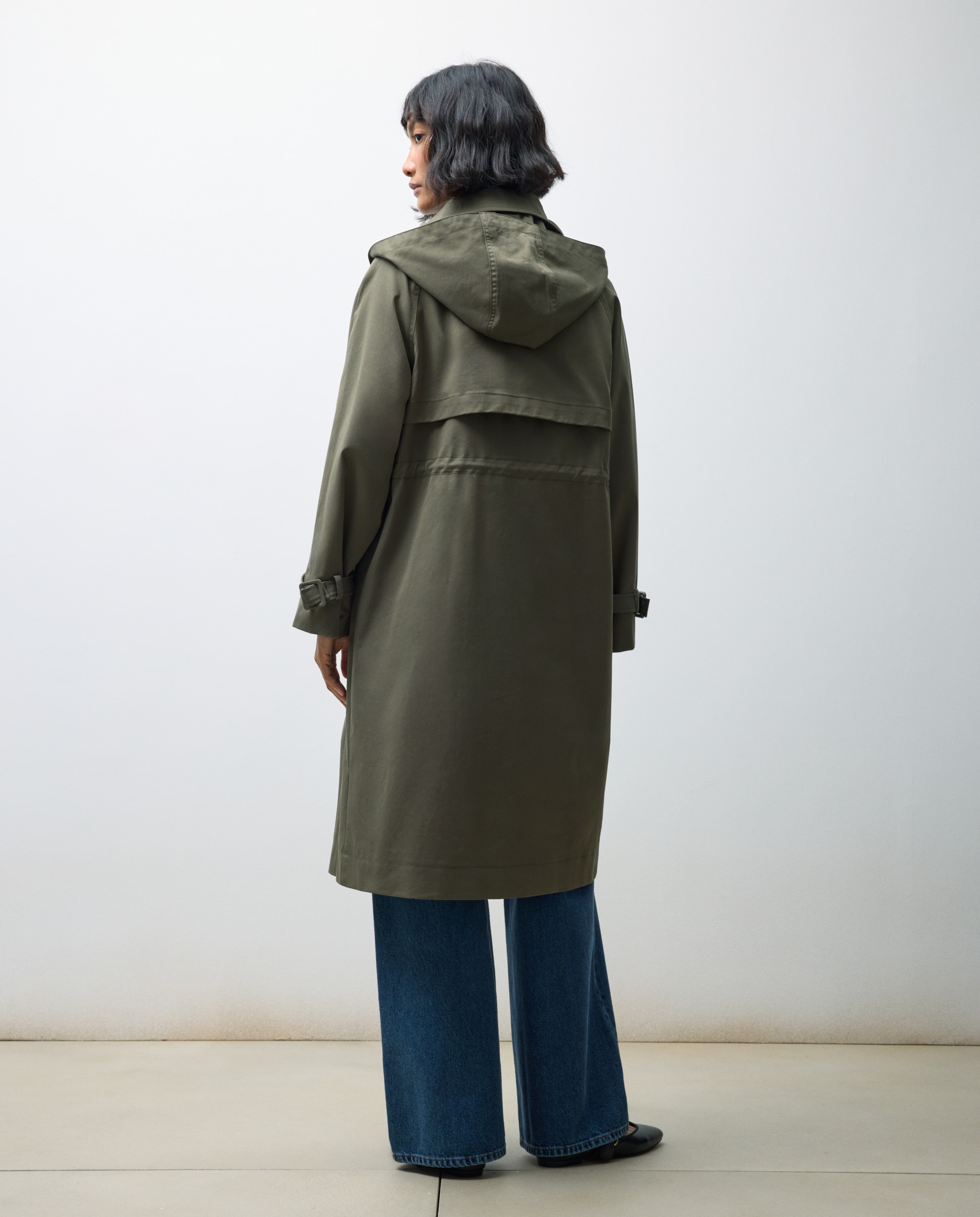 Impermeável Comprido Liso 530 Verde Escuro-3