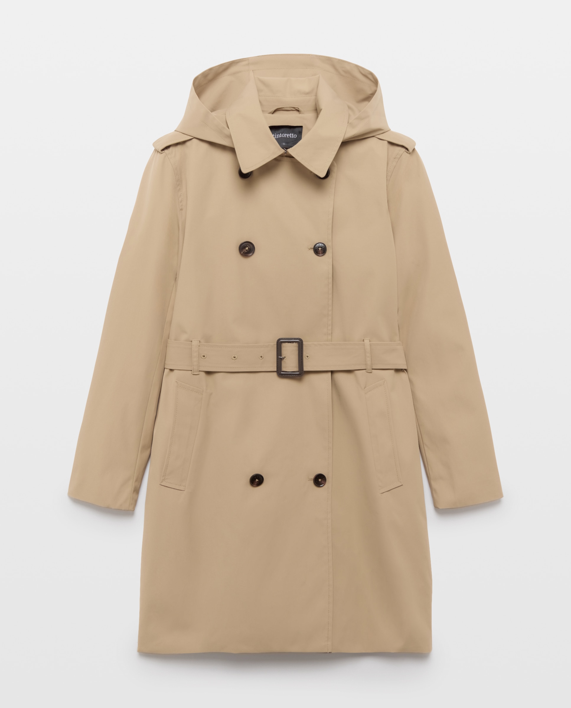 Trench de mujer con capucha water repelent - Tintoretto - Beige Beige-5