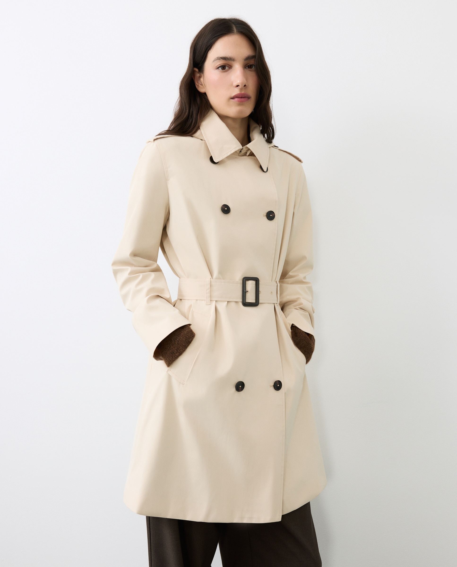 Trench de mujer con capucha water repelent - Tintoretto - 730 Camel 730 Camel-4