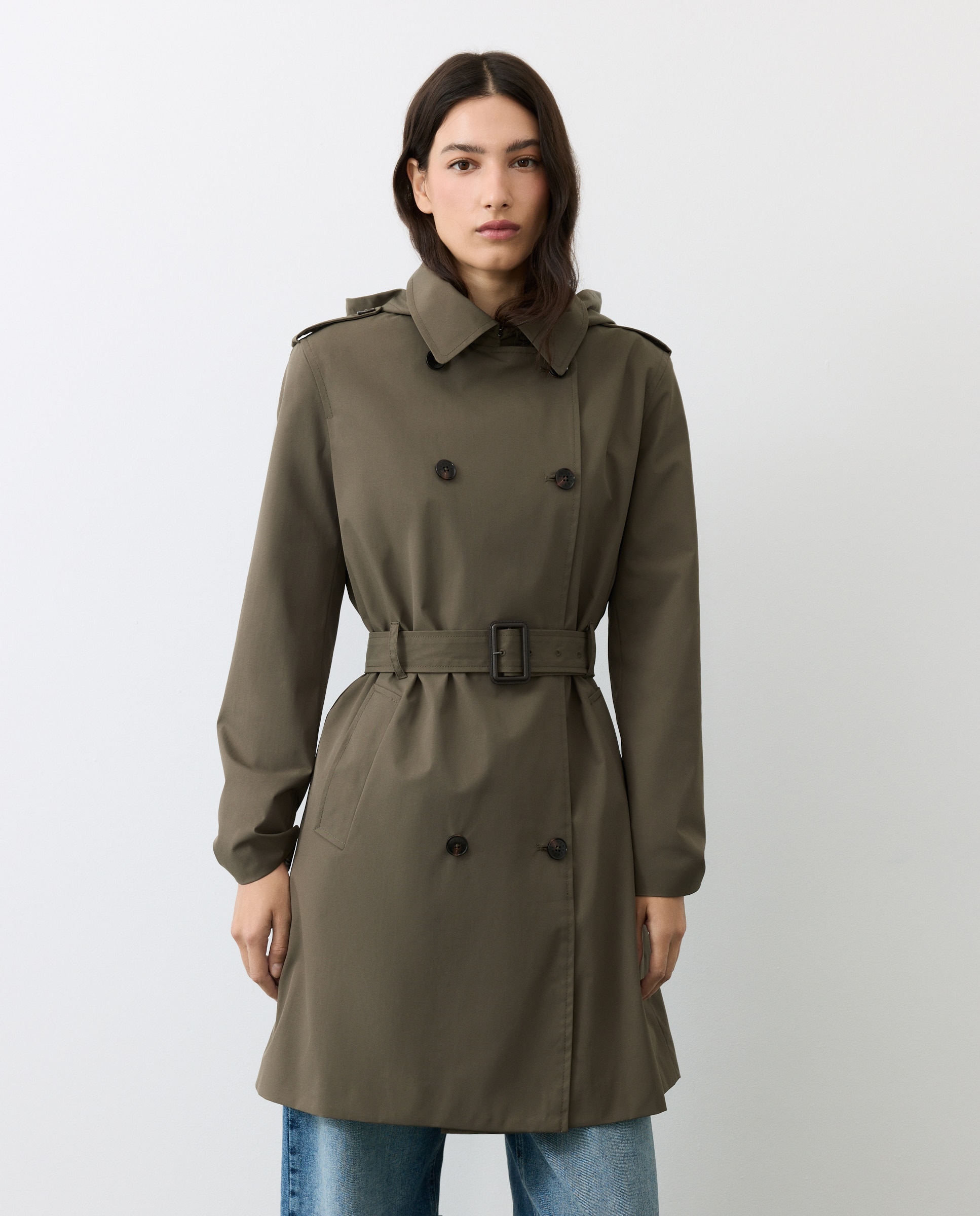 Trench de mujer con capucha water repelent - Tintoretto - 520 Kaki 520 Kaki-2