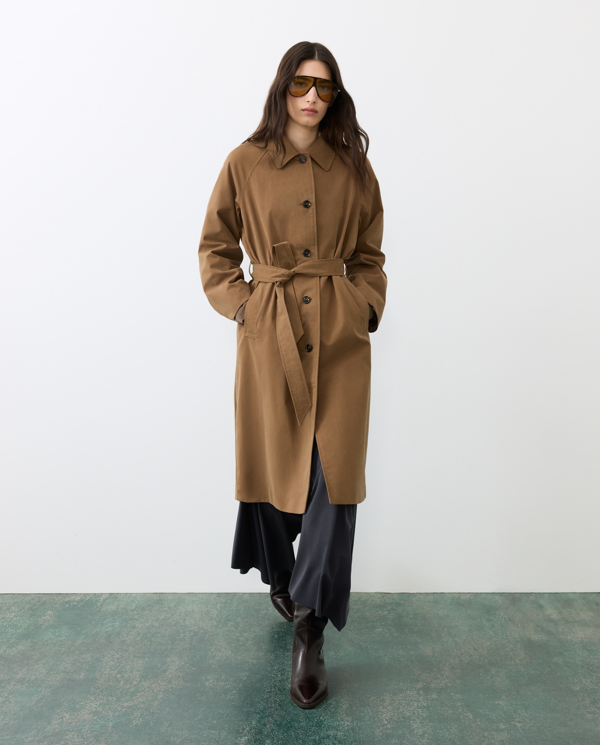 Trench largo con cinturón de mujer - Tintoretto - 730 Camel 730 Camel-1