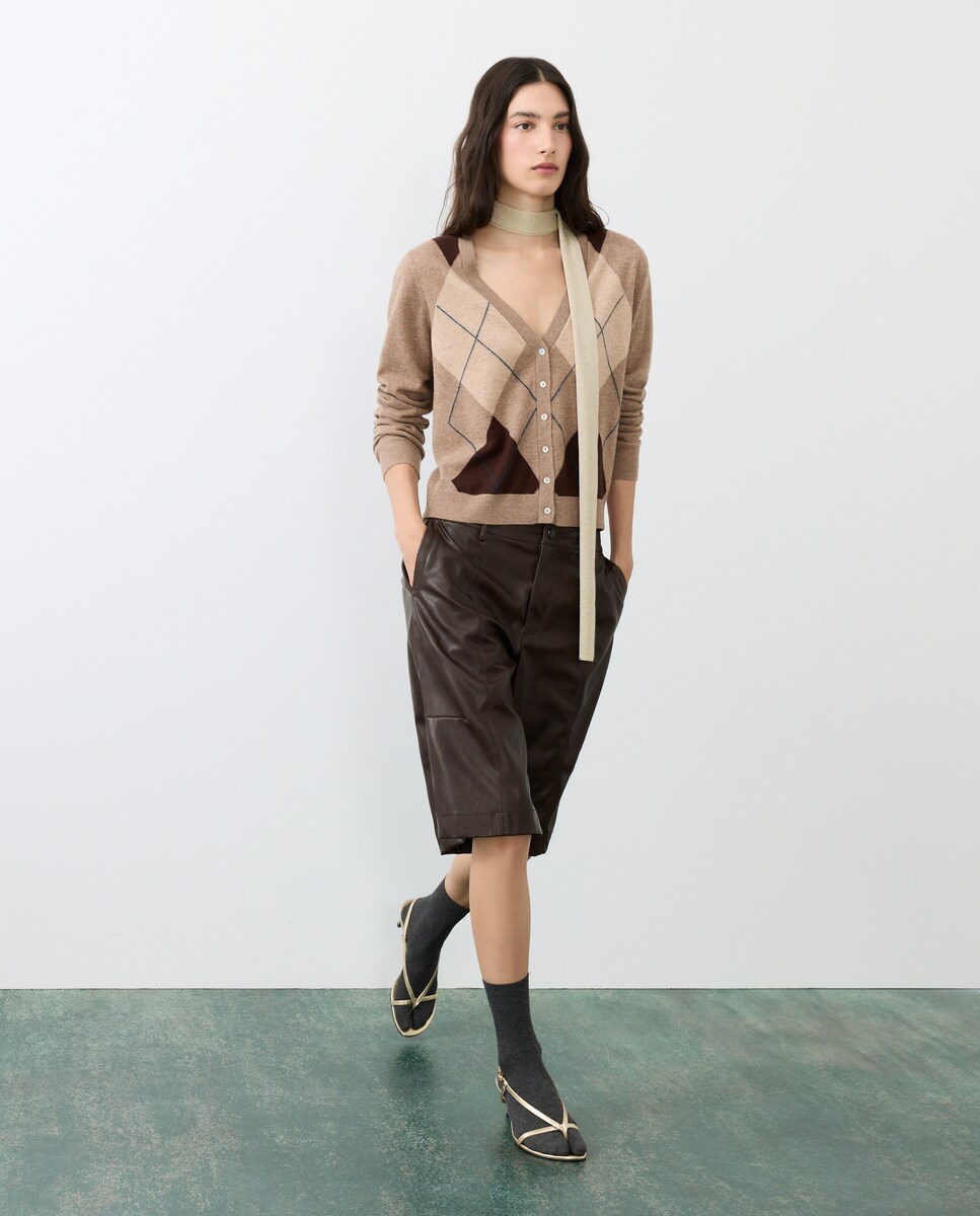 Imagen 0 de Cárdigan de mujer rombos Beige