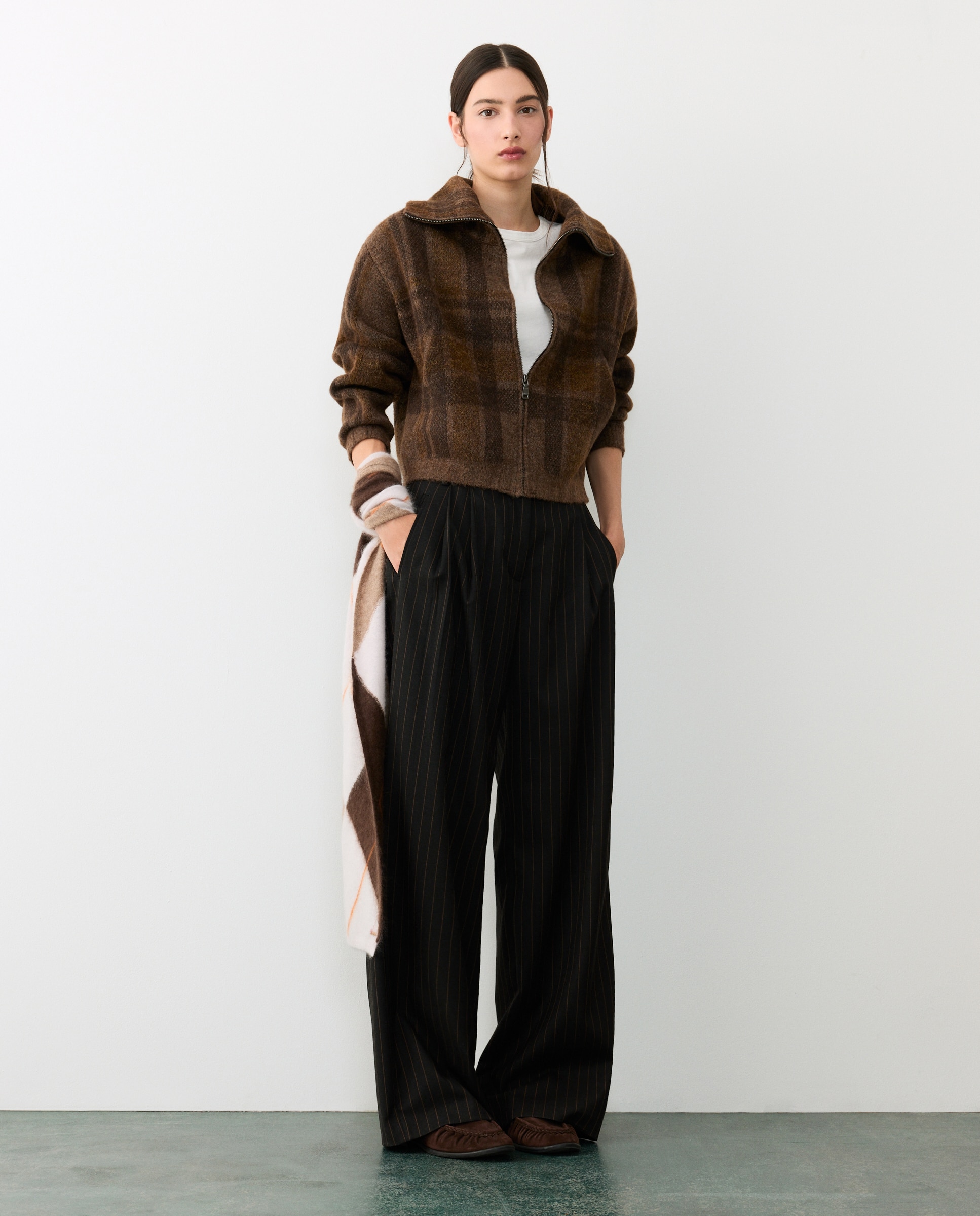 Chaqueta de mujer con cremallera - Tintoretto - Marrón Marrón-1