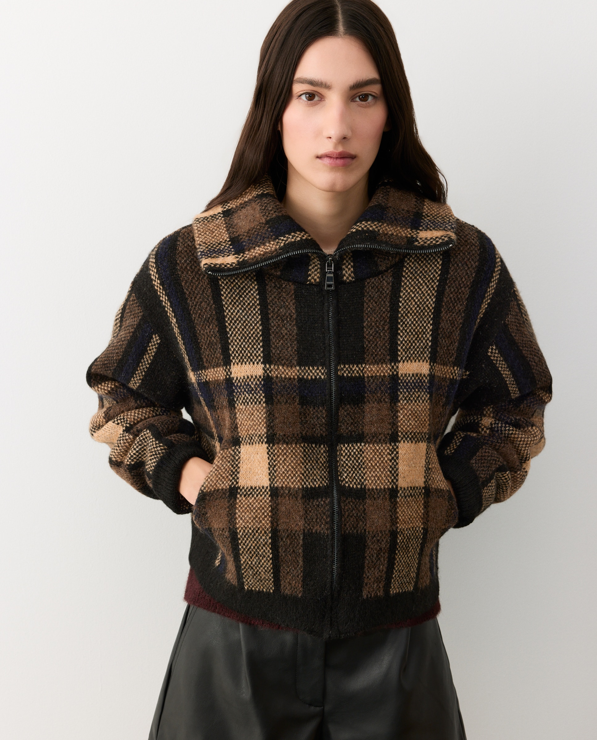 Chaqueta de mujer con cremallera - Tintoretto - Negro Negro-1