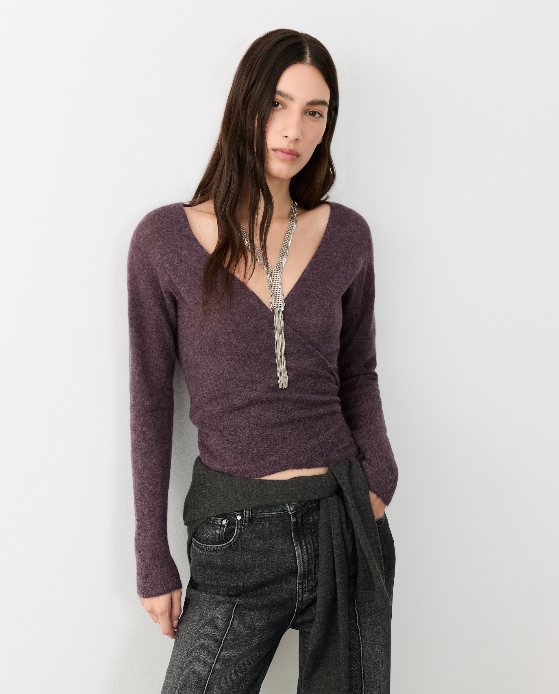 Chaqueta cruzada de mujer - Tintoretto - Morado Morado-2