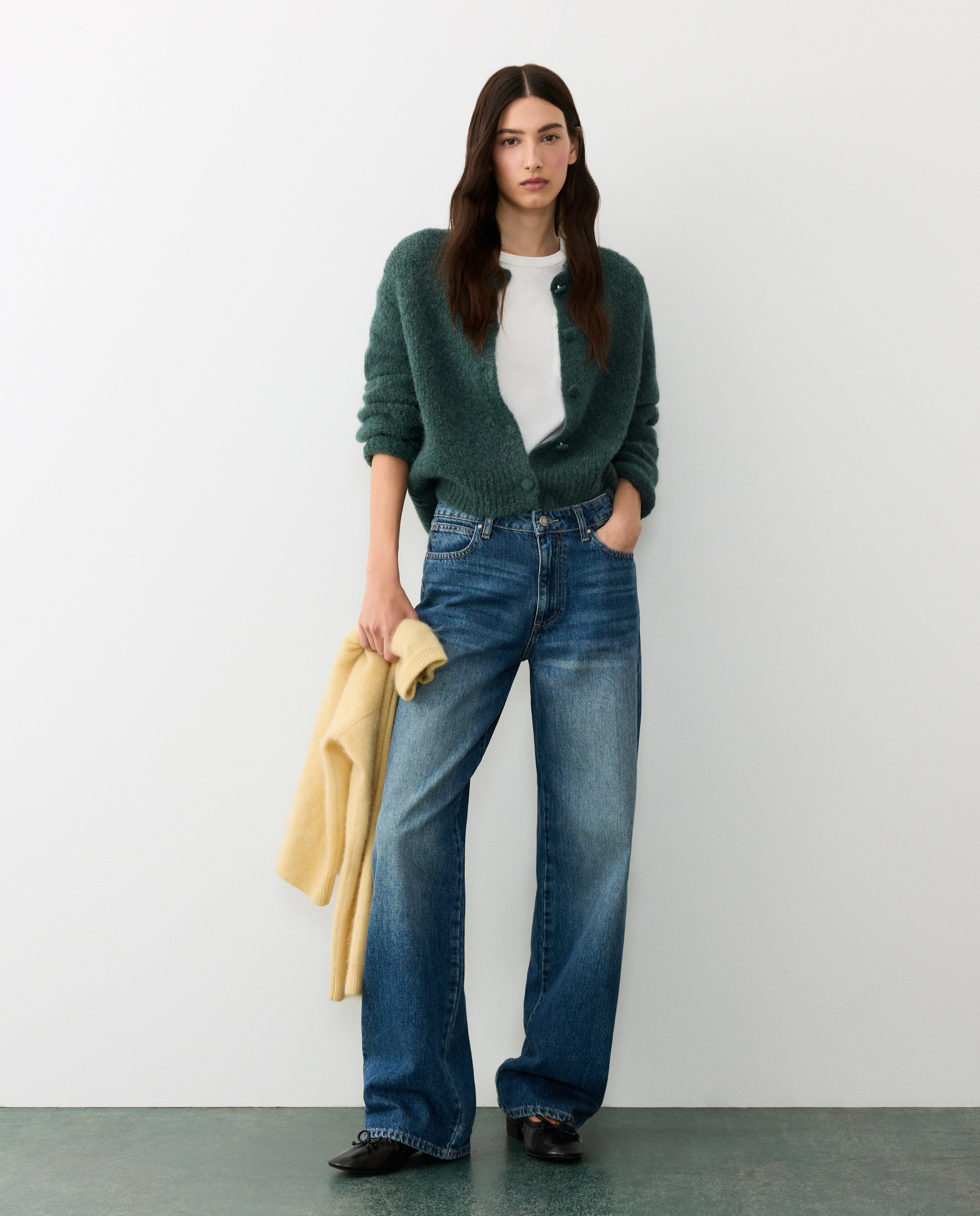 Imagen 0 de Chaqueta de mujer con botones forrados 530 Verde oscuro