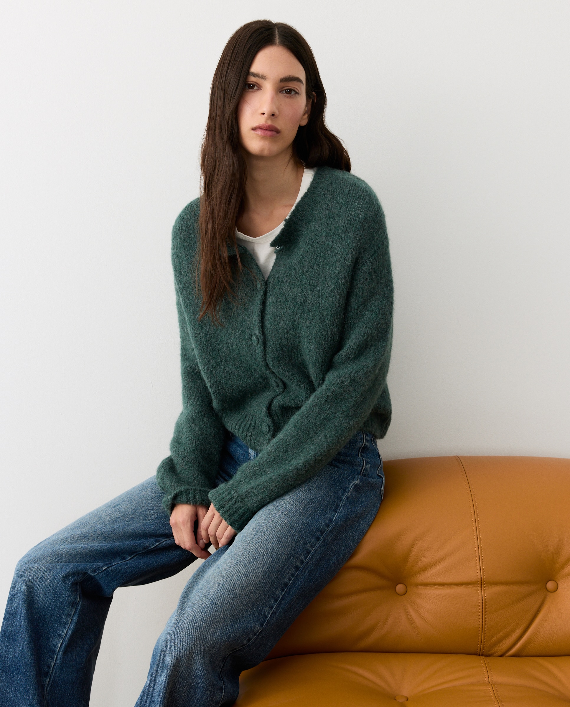 Chaqueta de mujer con botones forrados - Tintoretto - 530 Verde oscuro 530 Verde oscuro-2