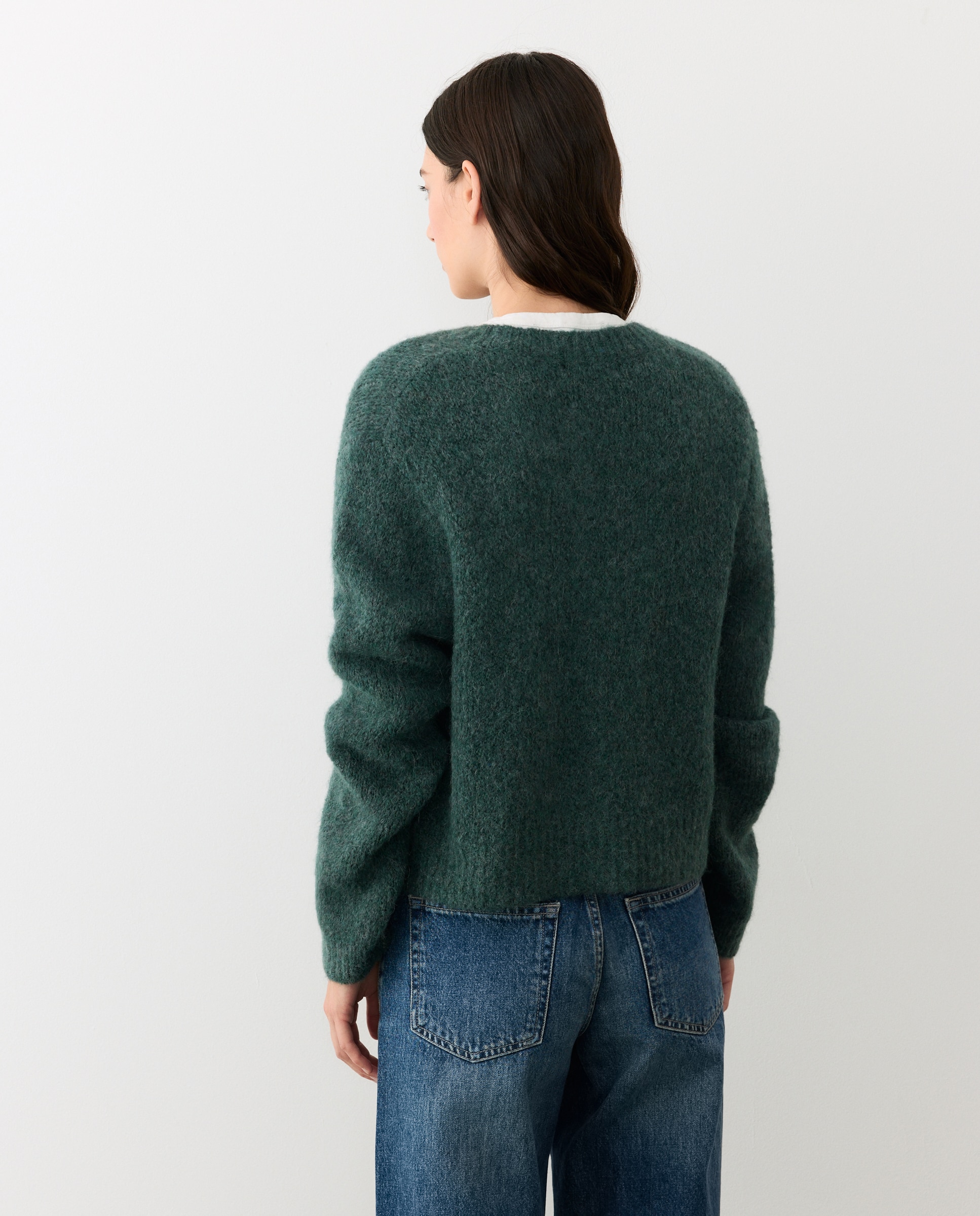 Chaqueta de mujer con botones forrados - Tintoretto - 530 Verde oscuro 530 Verde oscuro-3