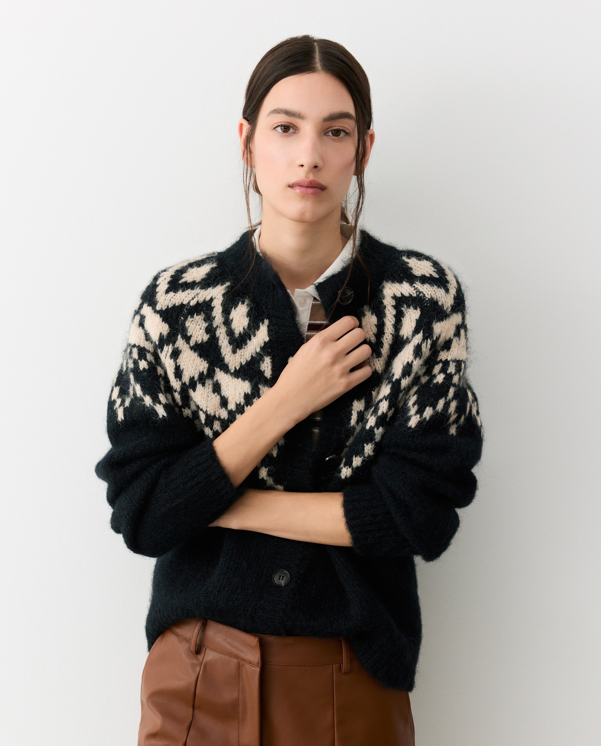 Chaqueta jacquard de mujer - Tintoretto - Gris Gris-2