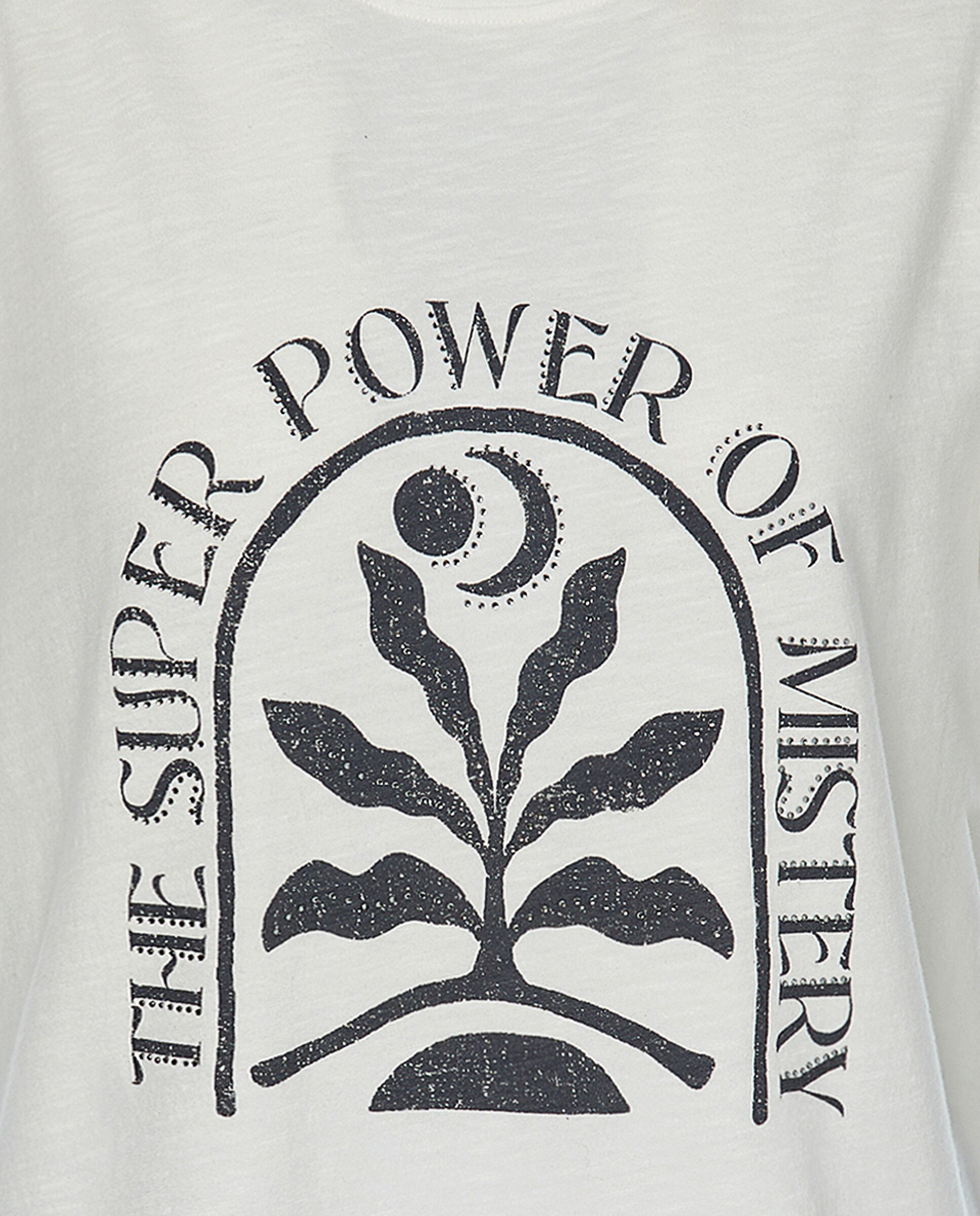 T-shirt de Manga Curta com Strass Branco-marfim-5