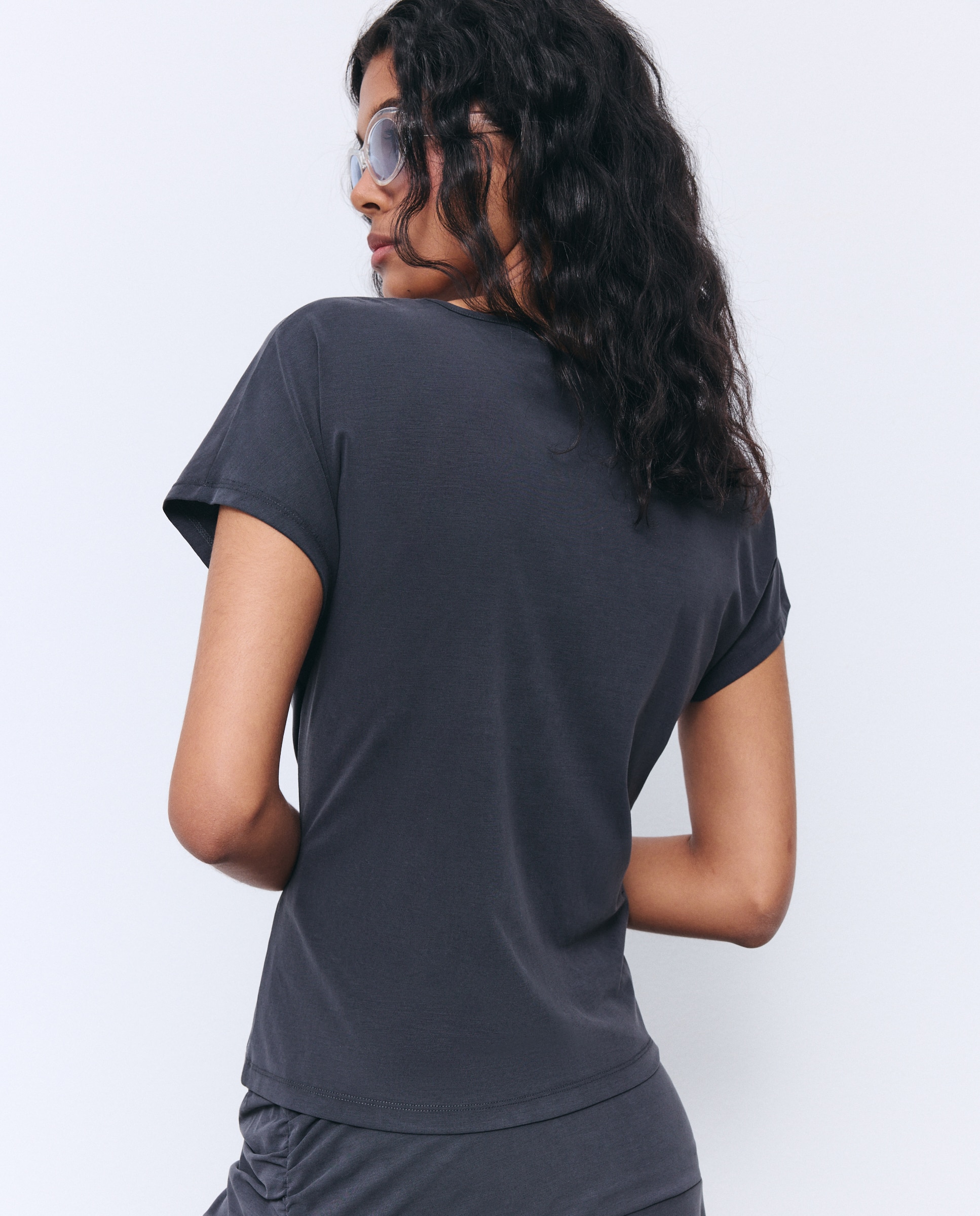 Camiseta de mujer nudo lateral - Tintoretto - 830 Antracita 830 Antracita-3