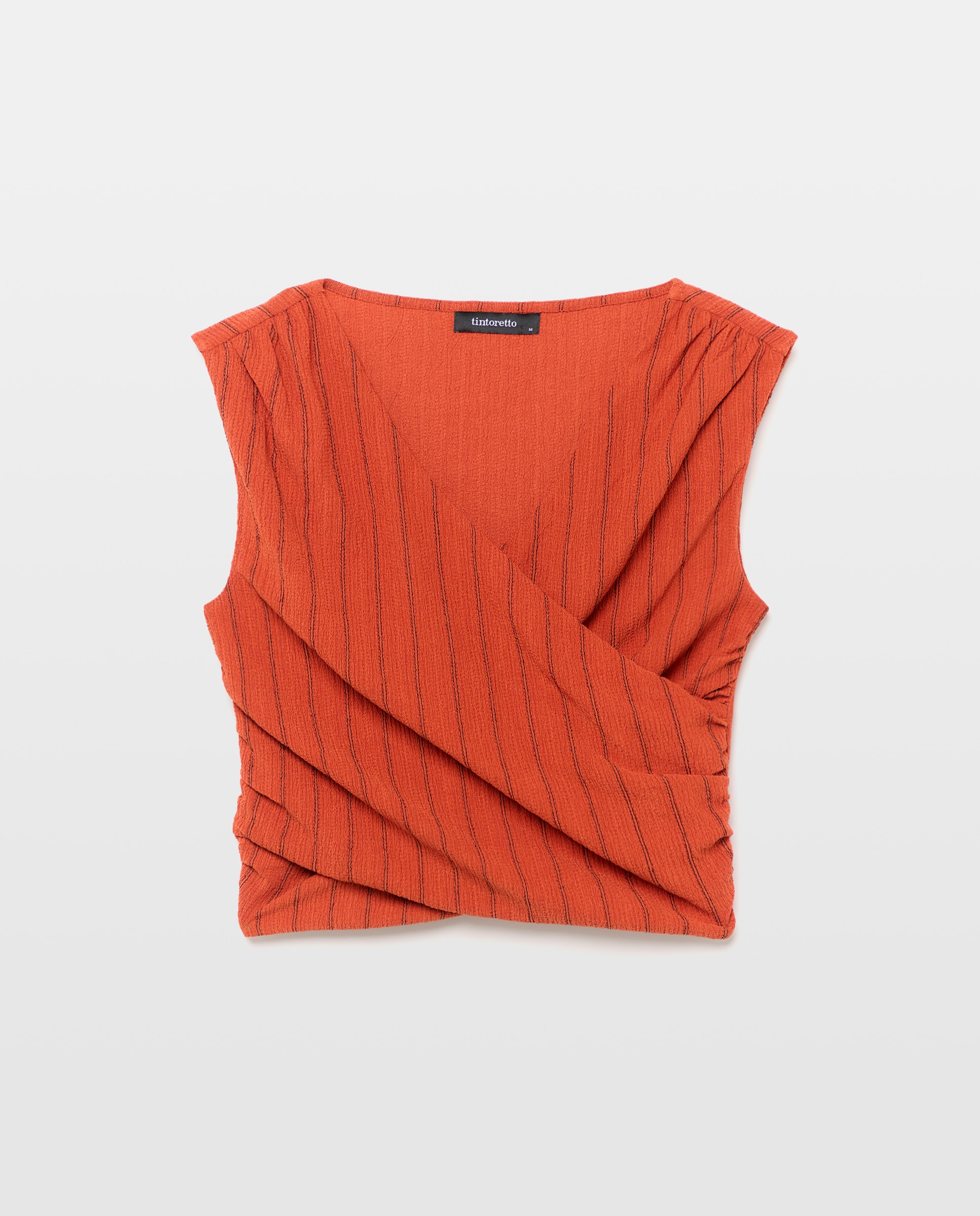 Camiseta sin mangas rayas de mujer - Tintoretto - Azafrán Azafrán-5