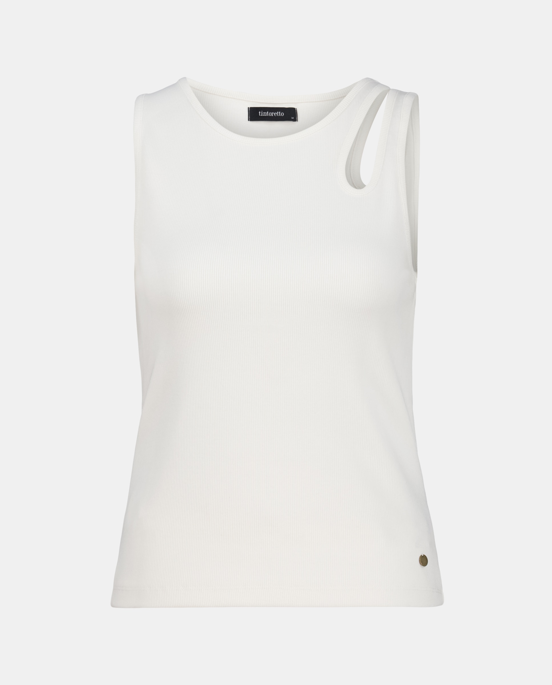 T-shirt sem Mangas e com Gola Halter Branco-marfim-4