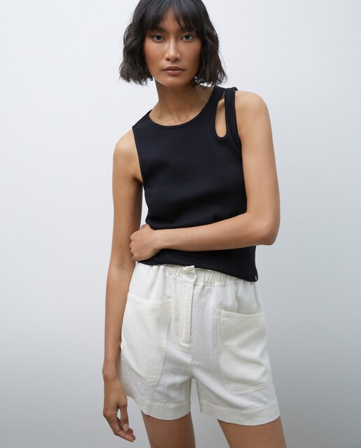 Imagen 0 de Camiseta de mujer sin mangas con cuello halter