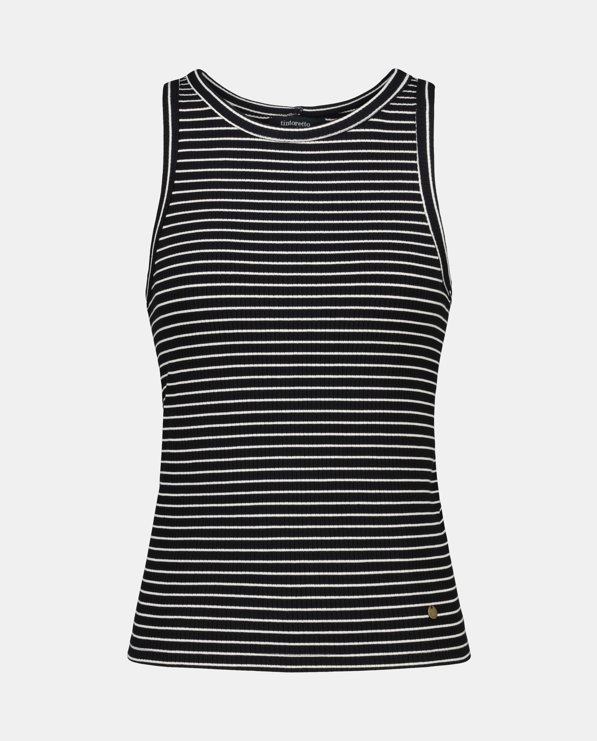 T-shirt com Gola Halter e sem Mangas Preto-4