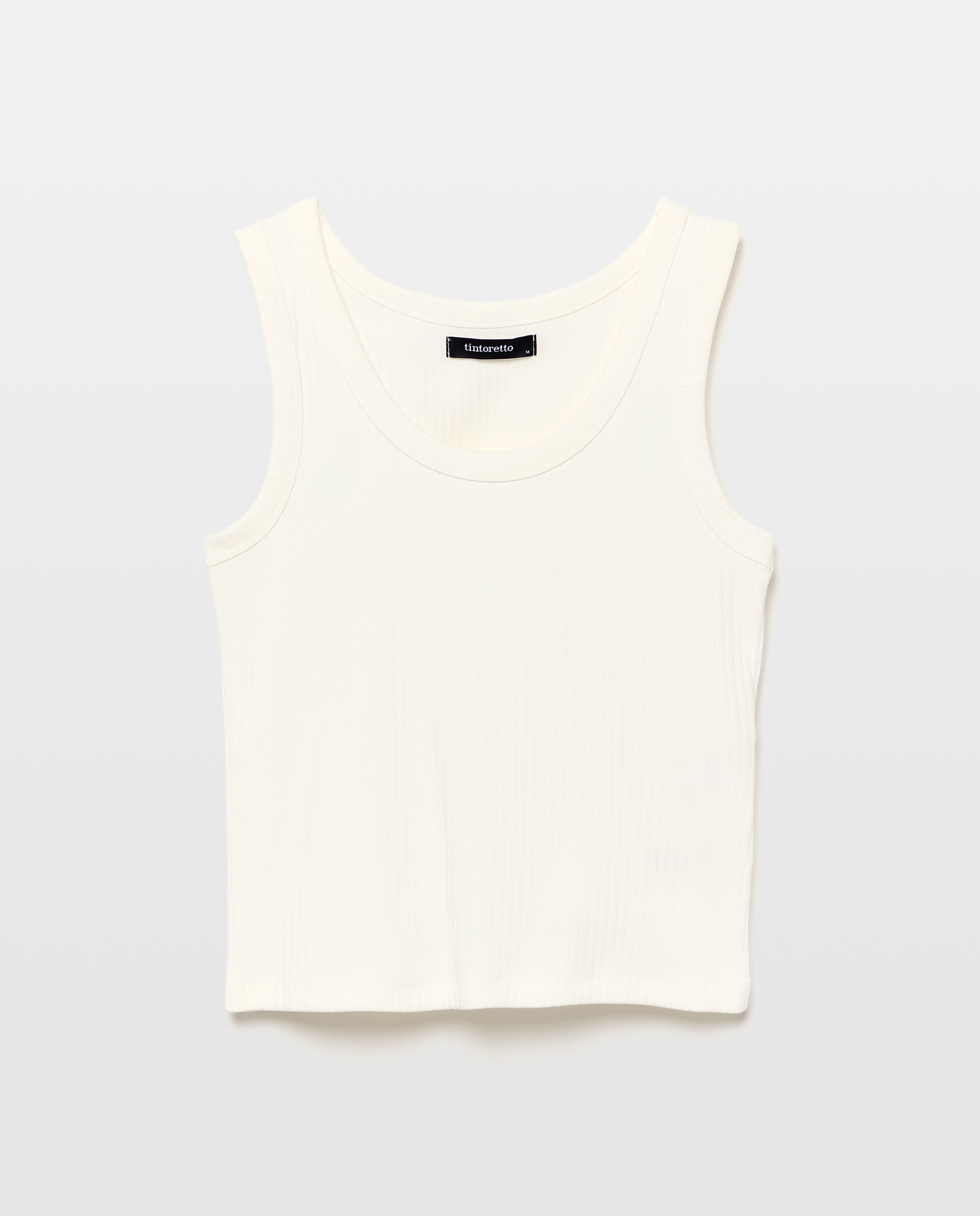 Camiseta de mujer rib de tirantes - Tintoretto - 120 Crudo 120 Crudo-4
