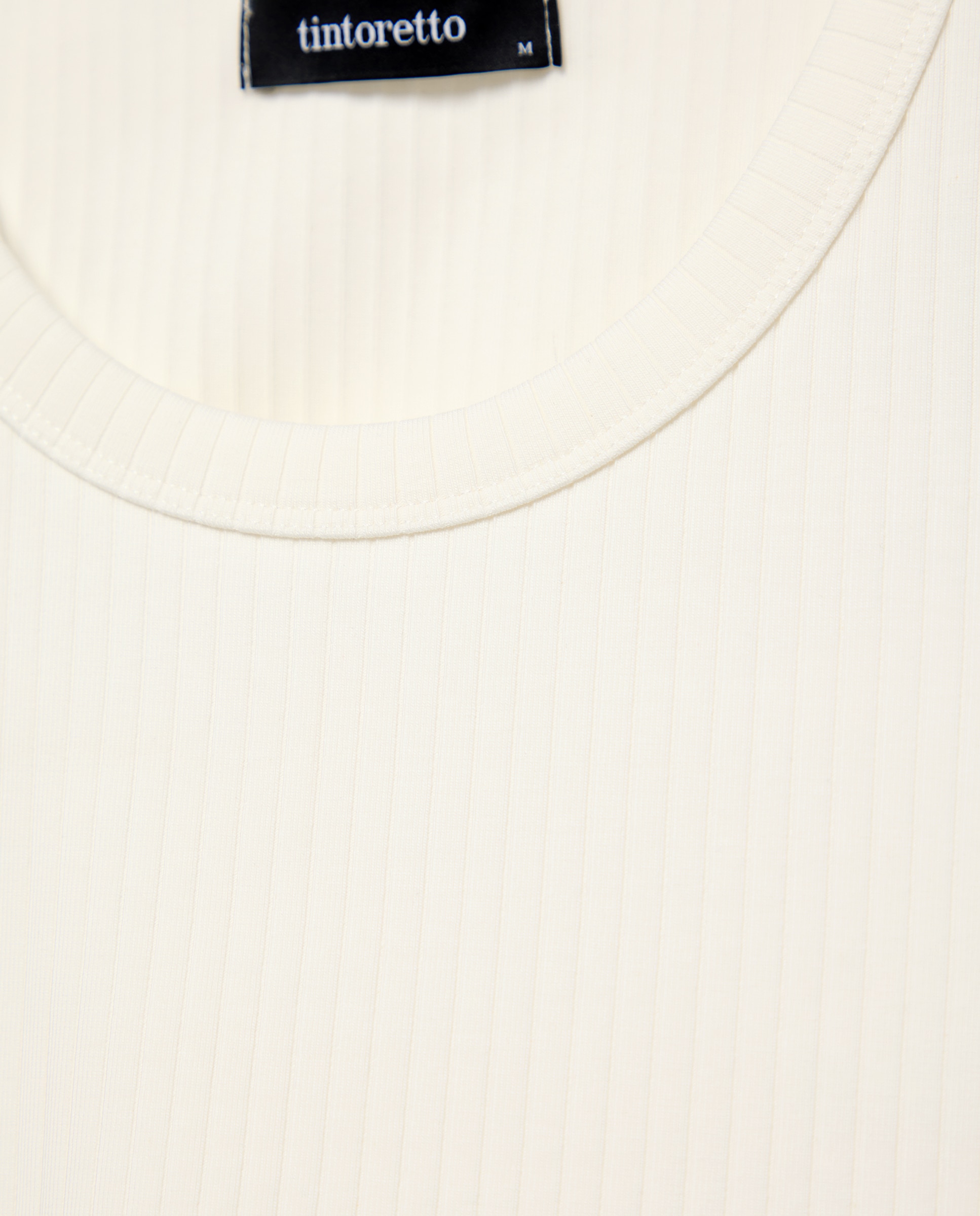 Camiseta de mujer rib de tirantes - Tintoretto - 120 Crudo 120 Crudo-5