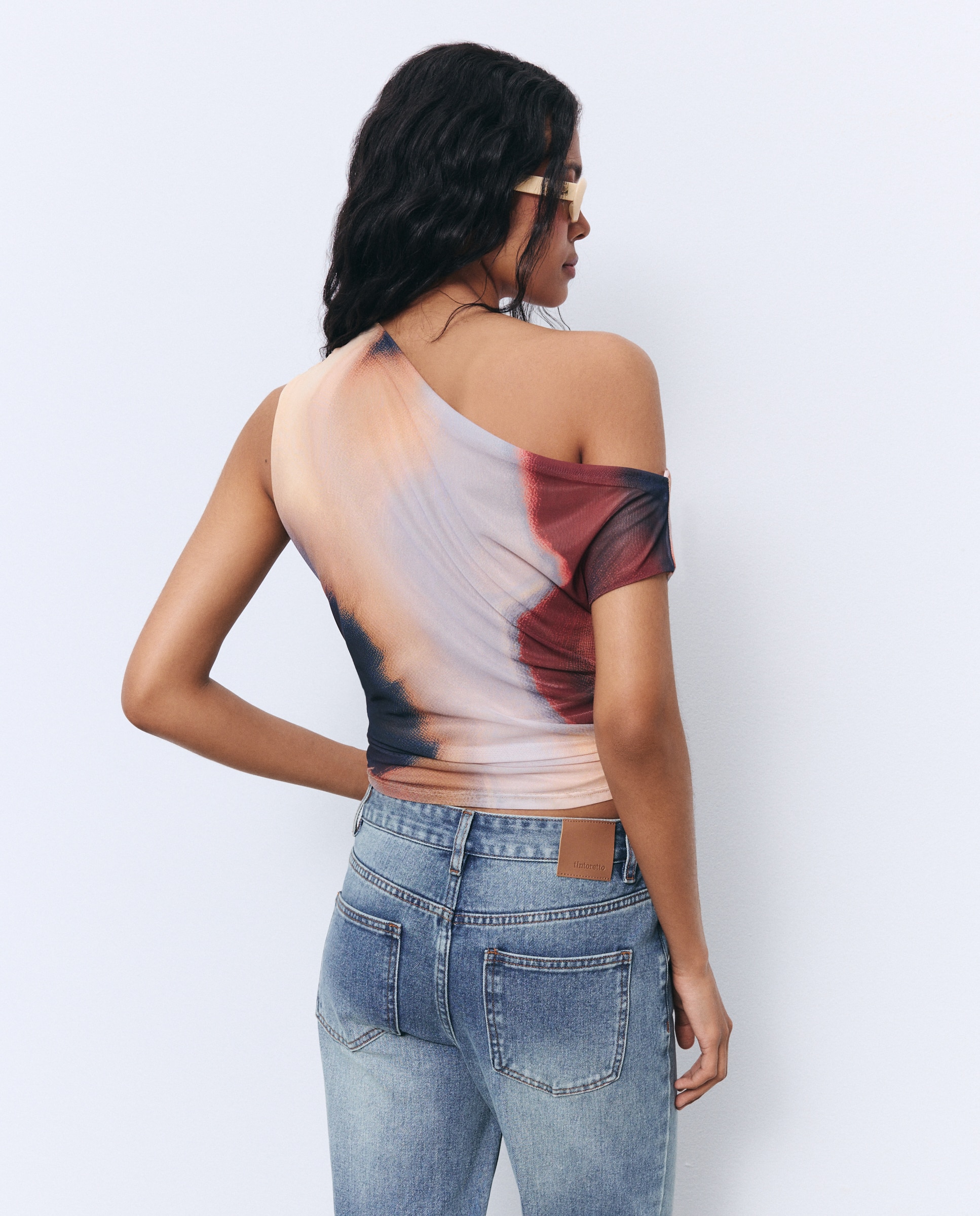 T-shirt sem Mangas com Efeito Desbotado 150 Baunilha-3