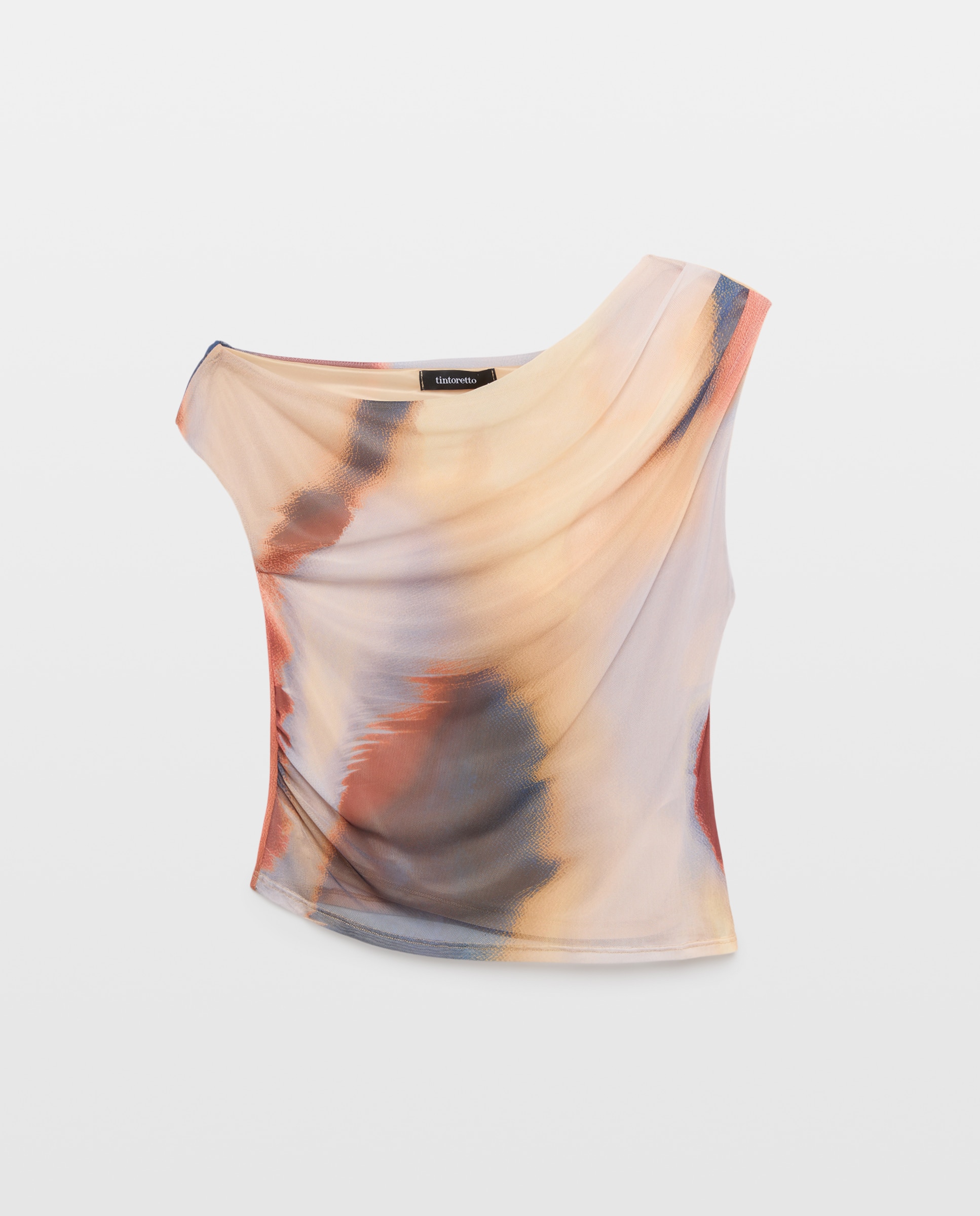 T-shirt sem Mangas com Efeito Desbotado 150 Baunilha-5