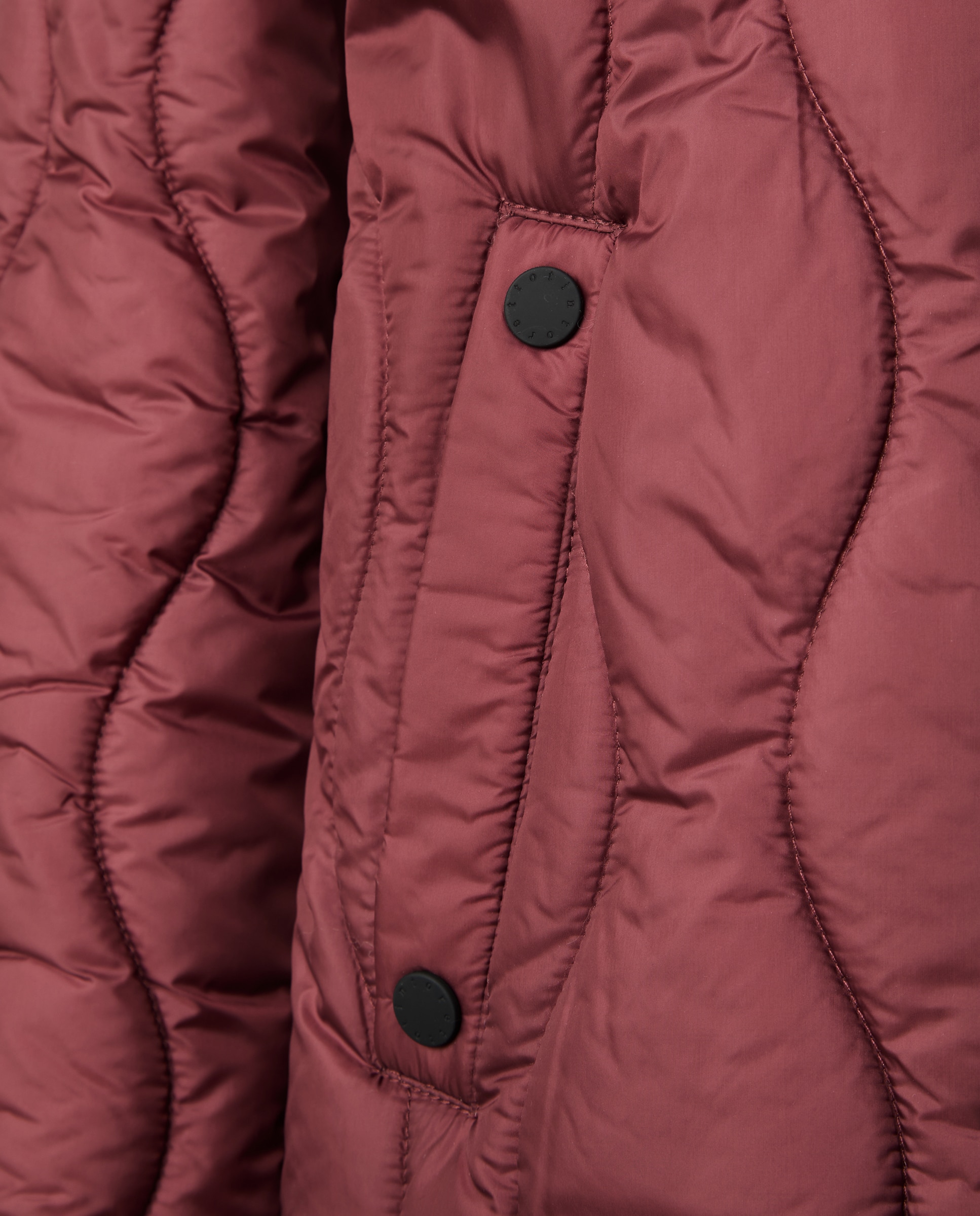 Sobretudo Acolchoado com Capuz Ameixa-6