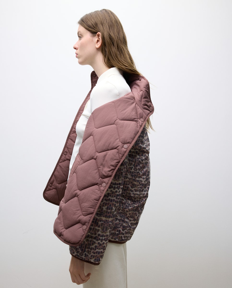 Sobretudo Acolchoado Reversível Ameixa-5