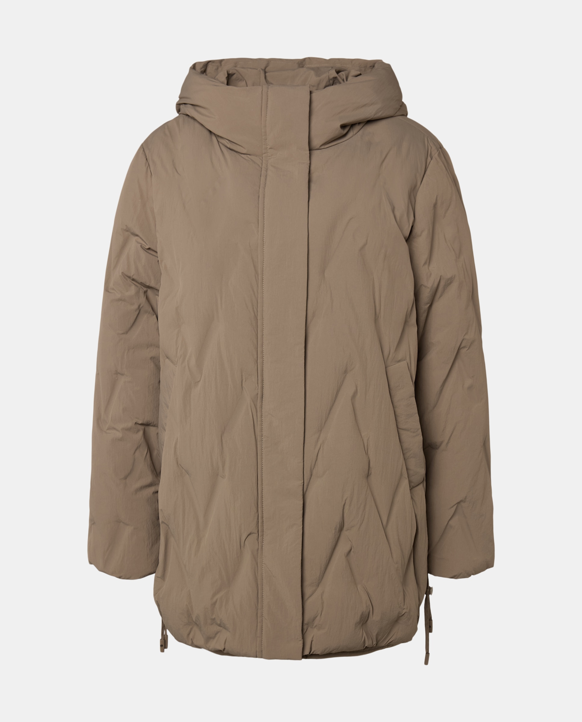 Blusão Acolchoado com Capuz Bege-5