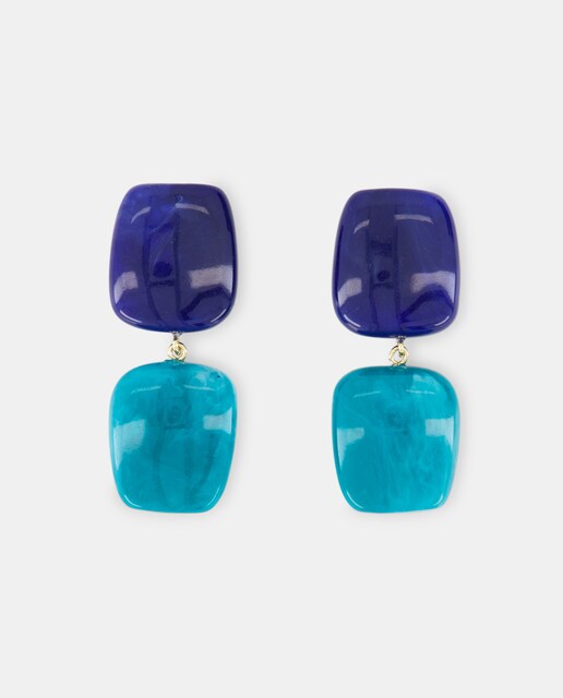 Pendientes piedras doble de mujer