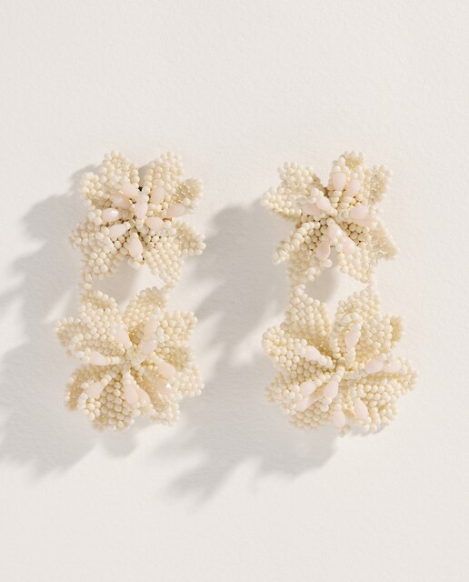 Pendientes doble flor hechos a mano