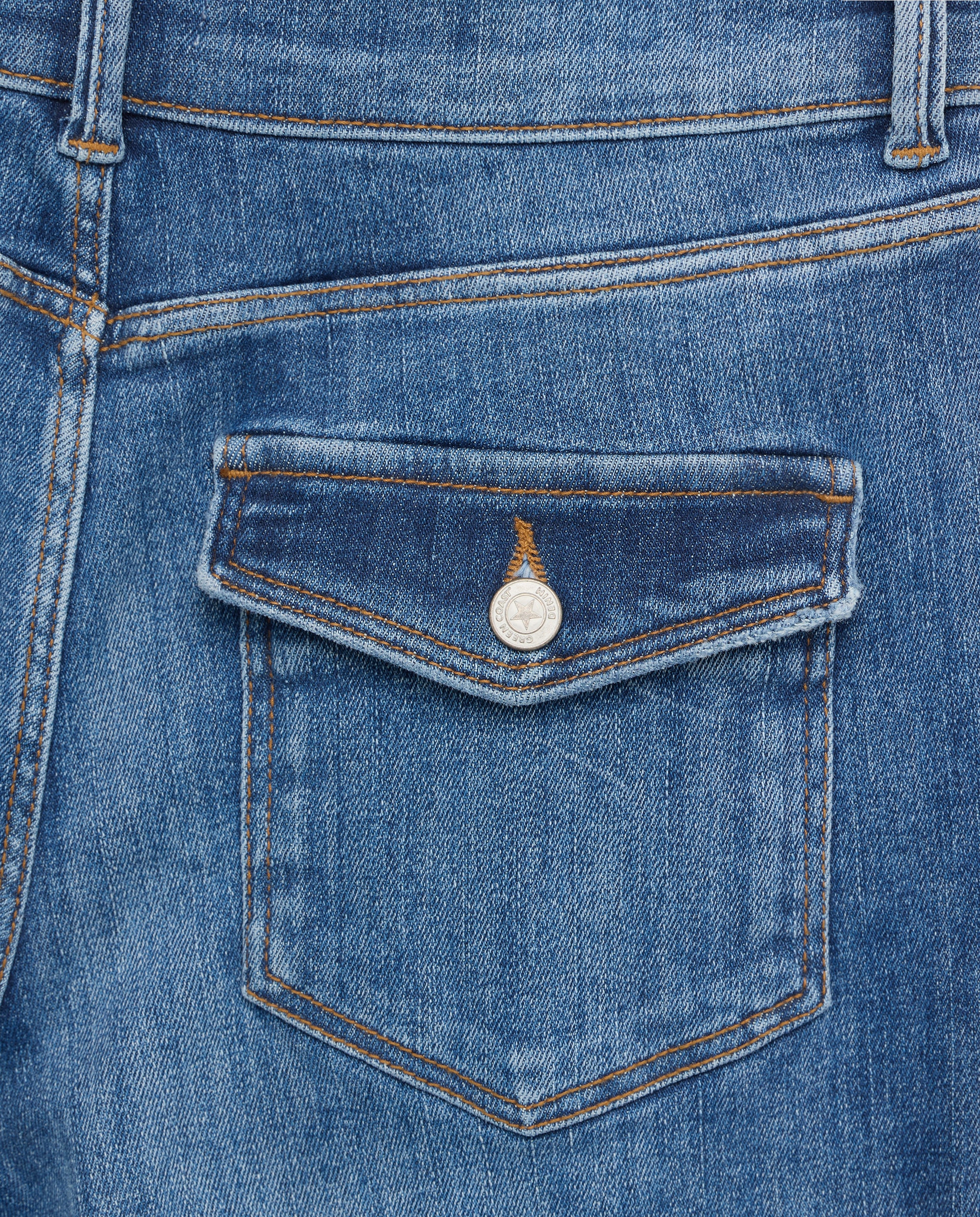 Pantalón campana de mujer con nervio - Green Coast - 830 Antracita Indigo-5