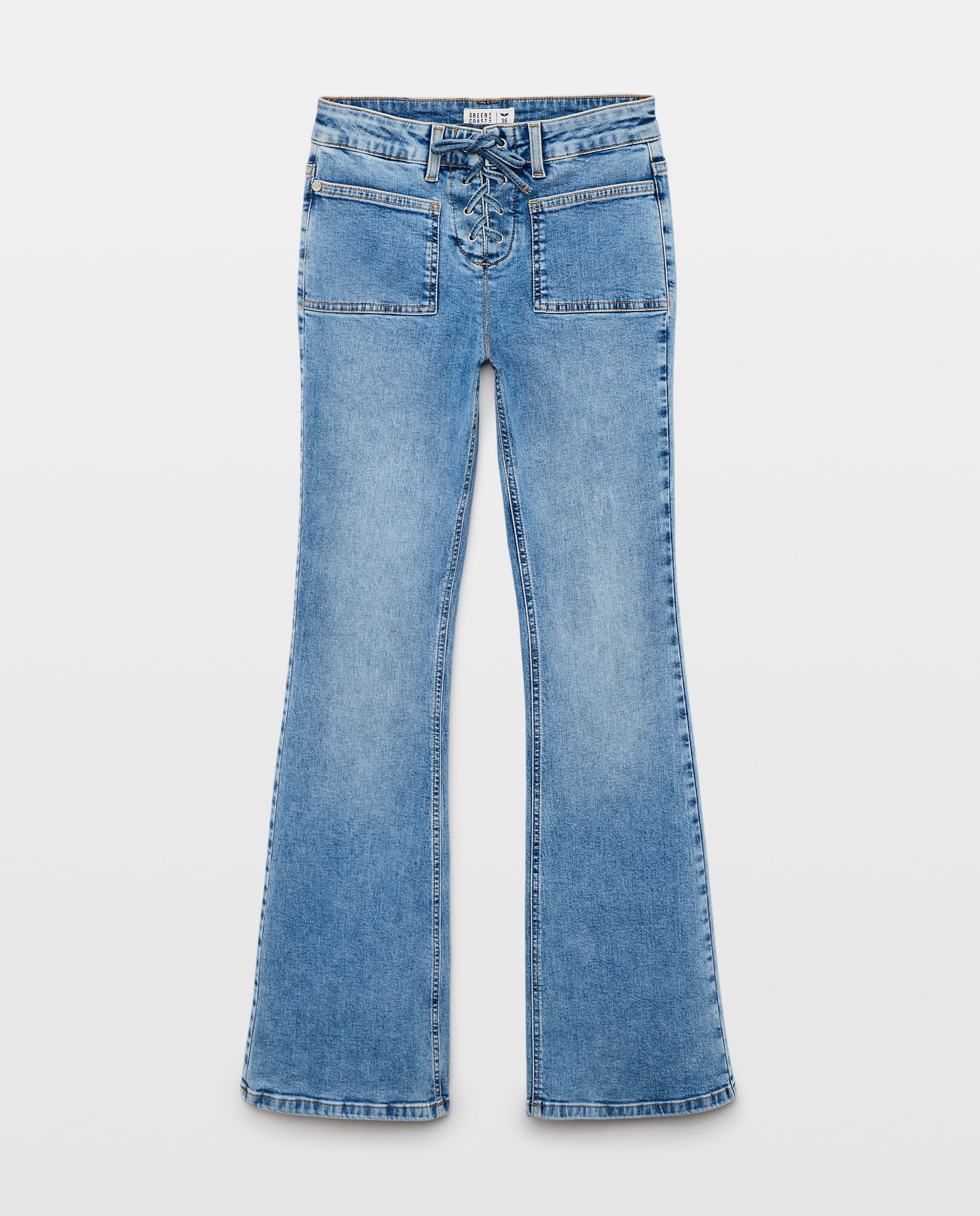 Imagen 1 de Pantalón de mujer campana cruceta - Green Coast - Azul pálido Azul pálido