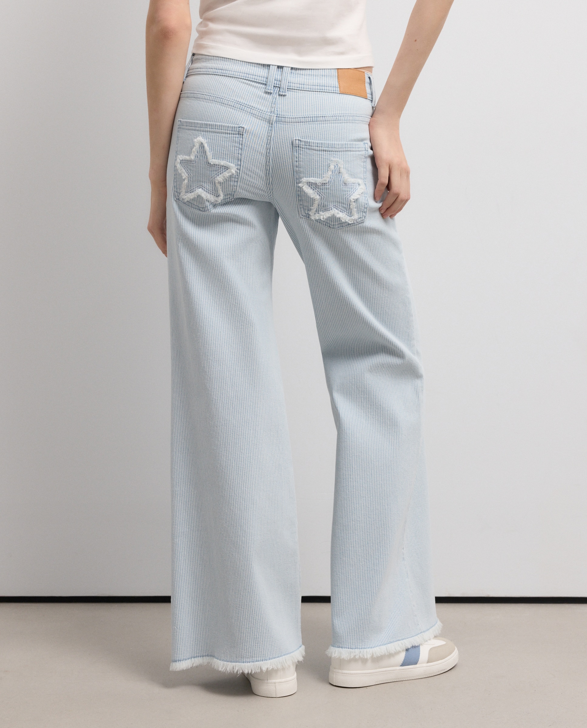 Pantalón liso de algodón de mujer - Green Coast - 410 Azul claro 410 Azul claro-3